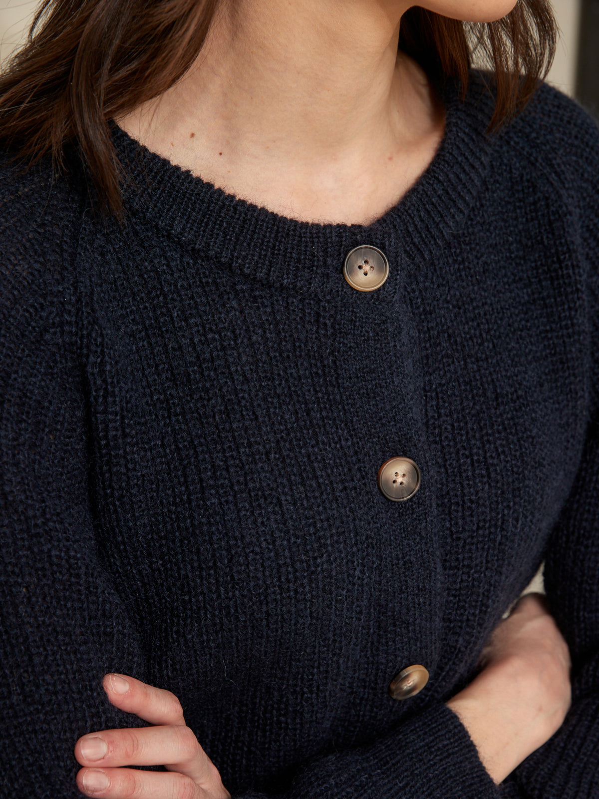 Cardigan boule femme mélange mohair