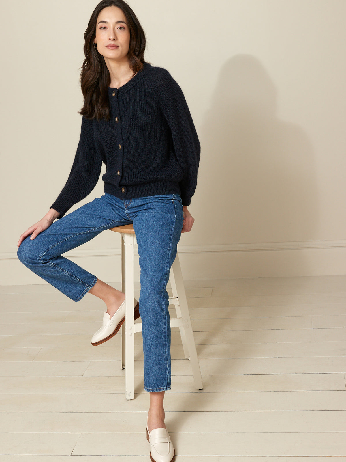 Cardigan boule femme mélange mohair
