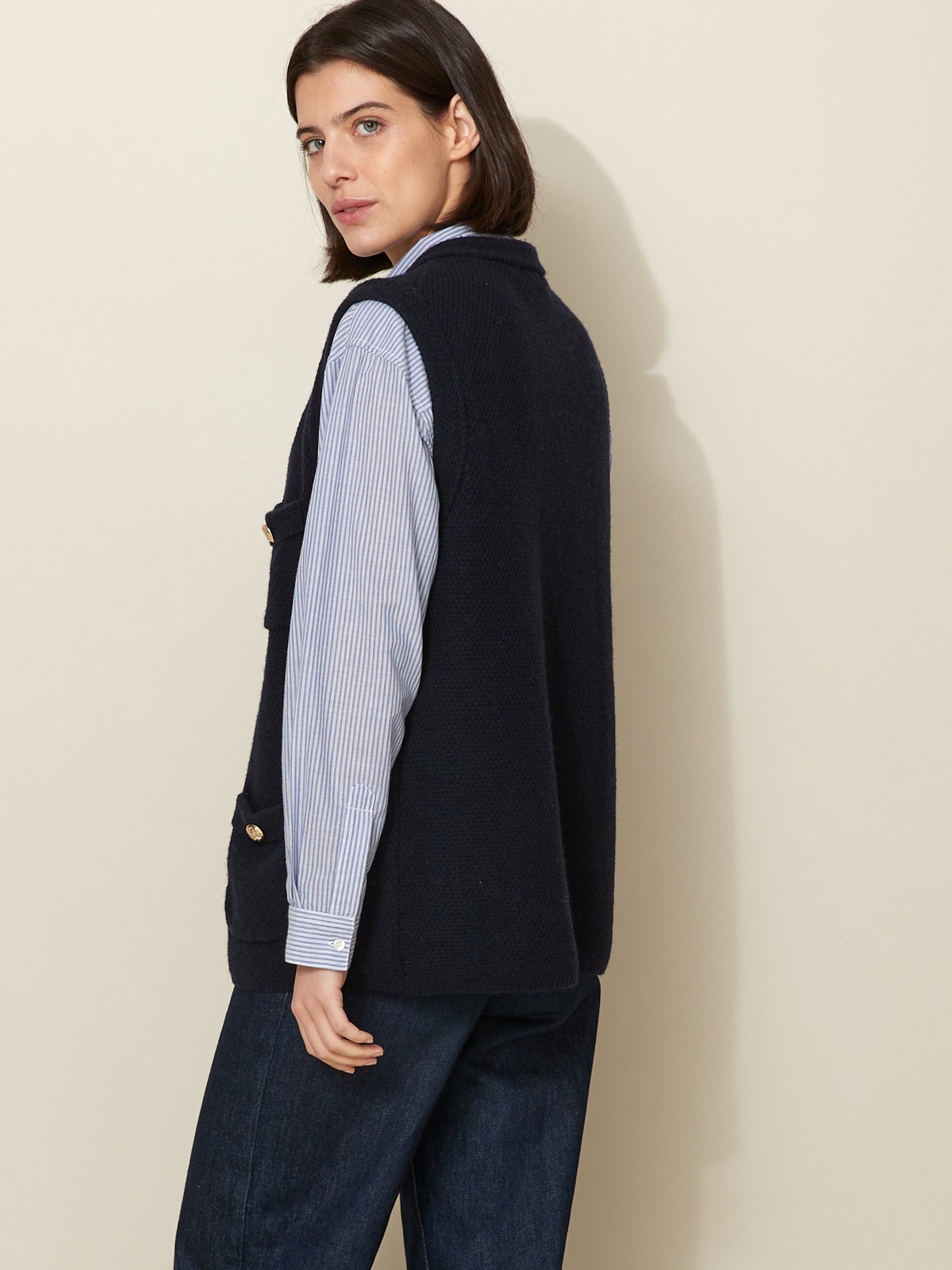 Gilet sans manches femme laine mélangée