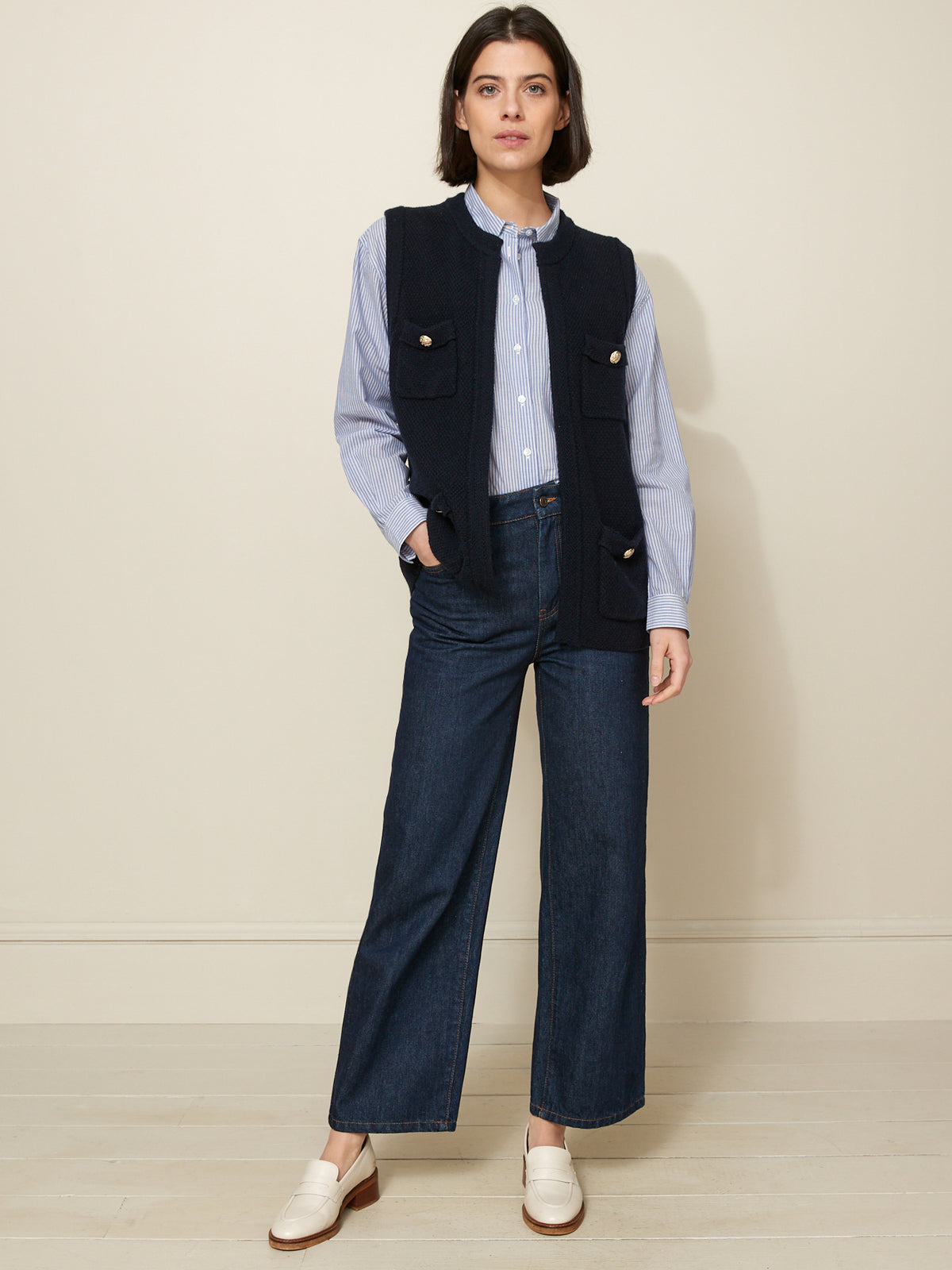 Gilet sans manches femme laine mélangée