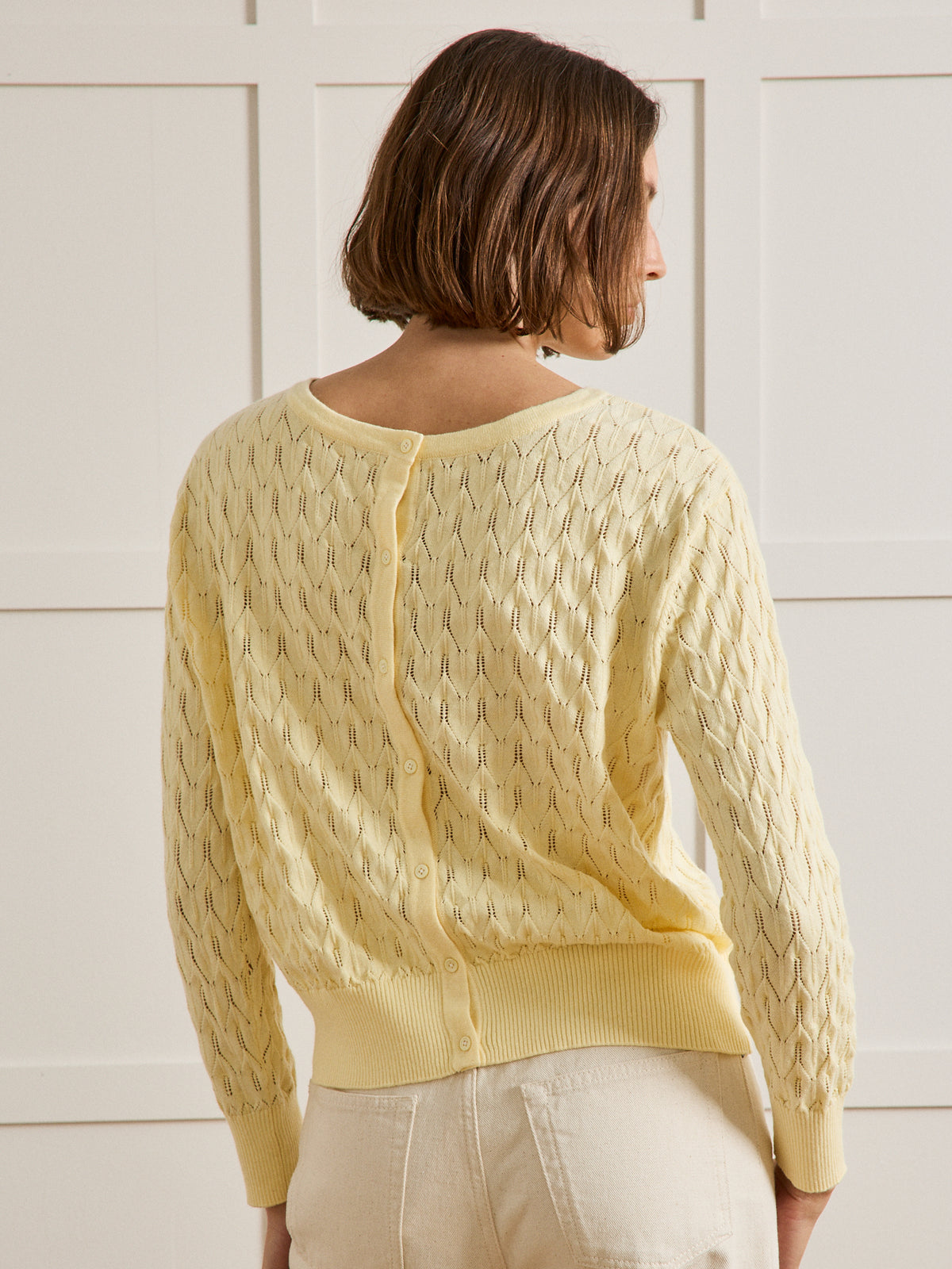 Gestrickter Damenpullover aus Bio-Baumwolle und Cashmere