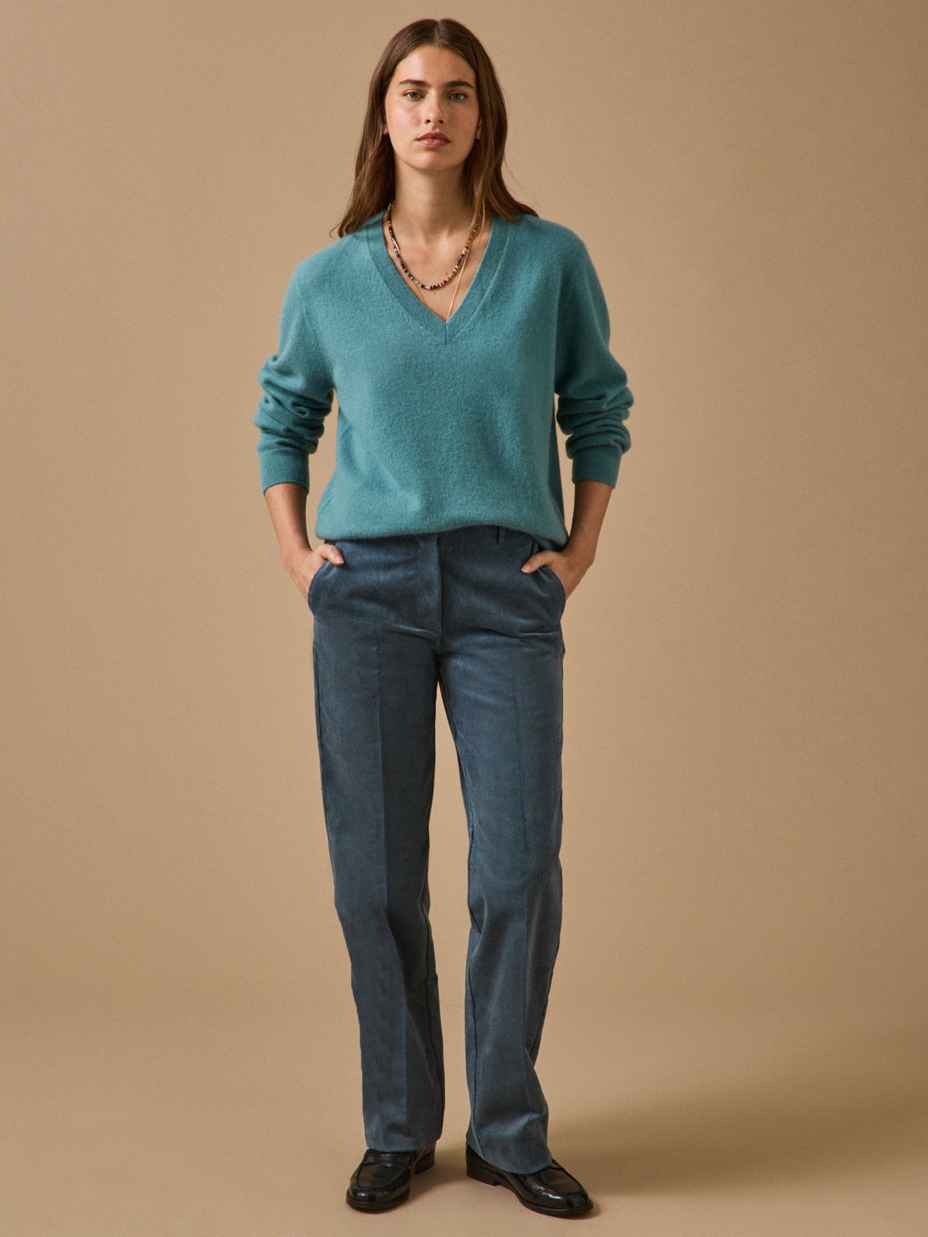 Pull col V femme - Collection Cachemire