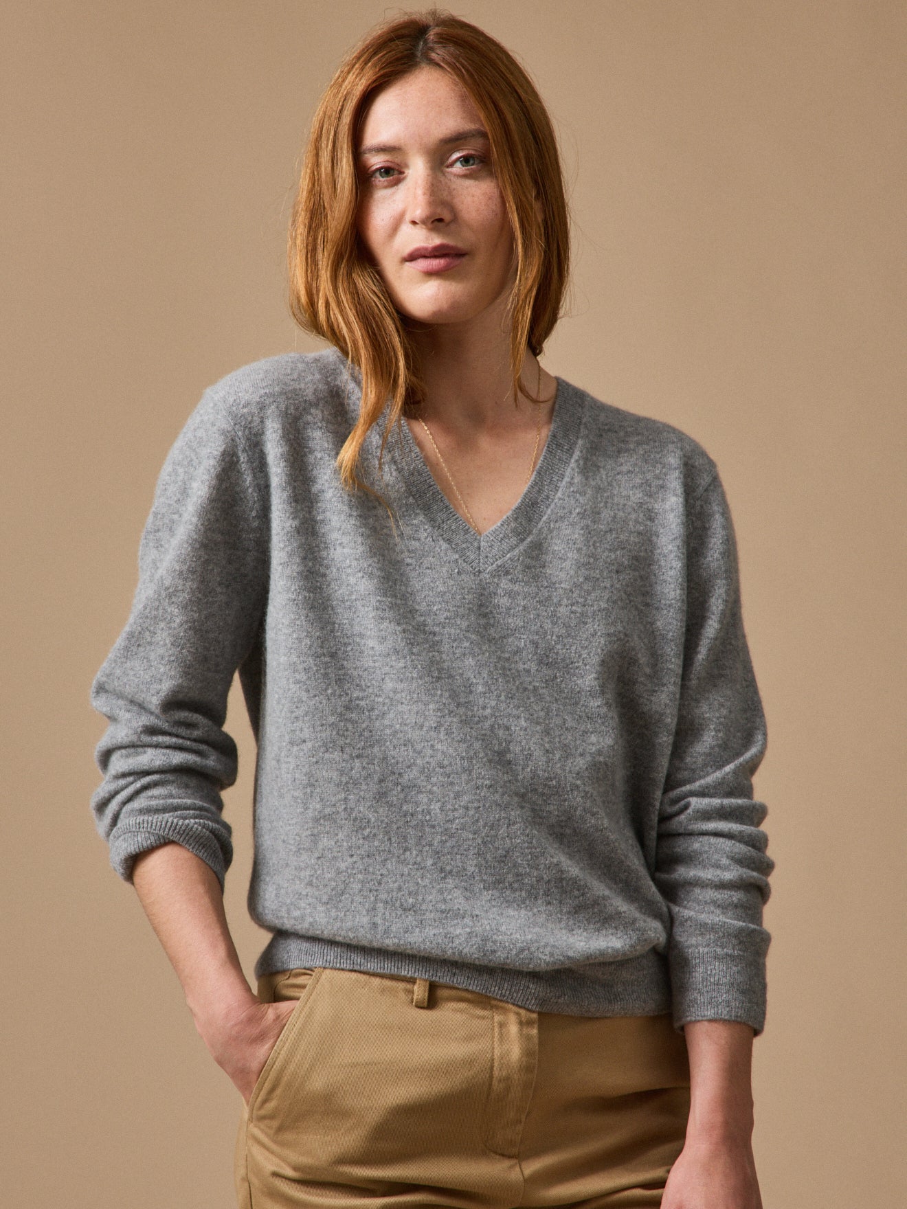 Pull col V femme - Collection Cachemire