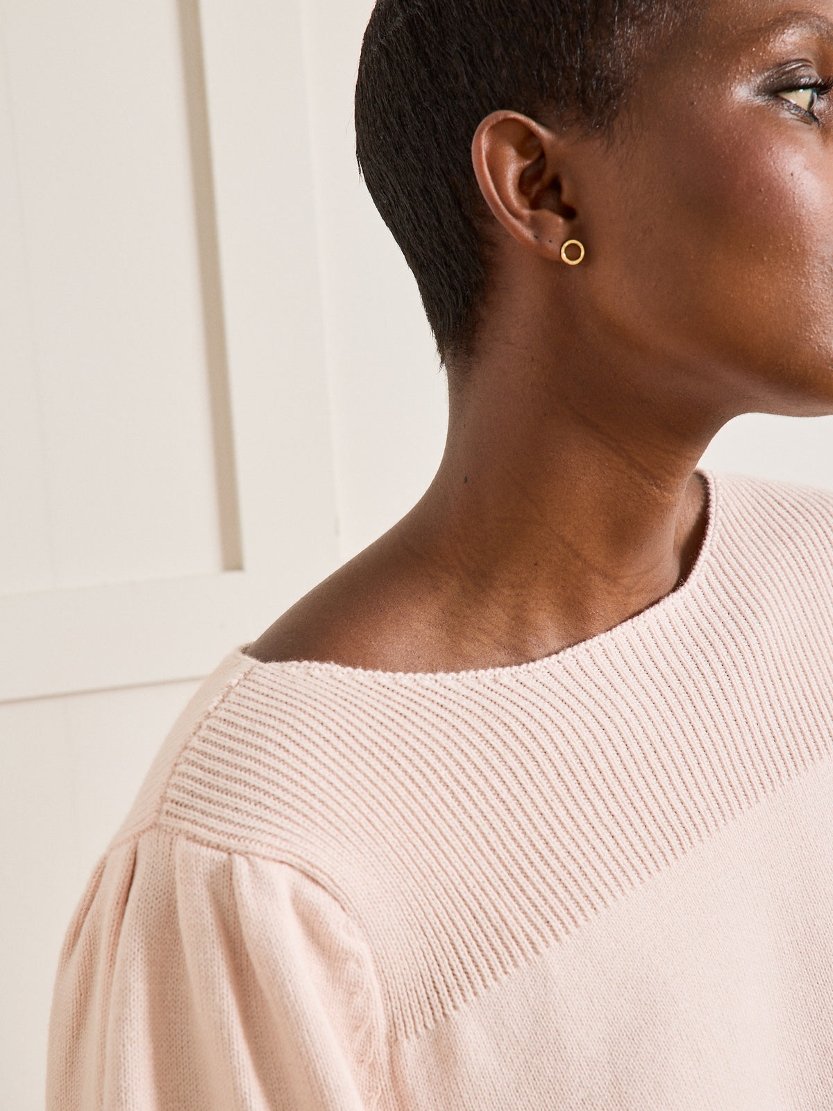 Pull col bateau femme coton et laine