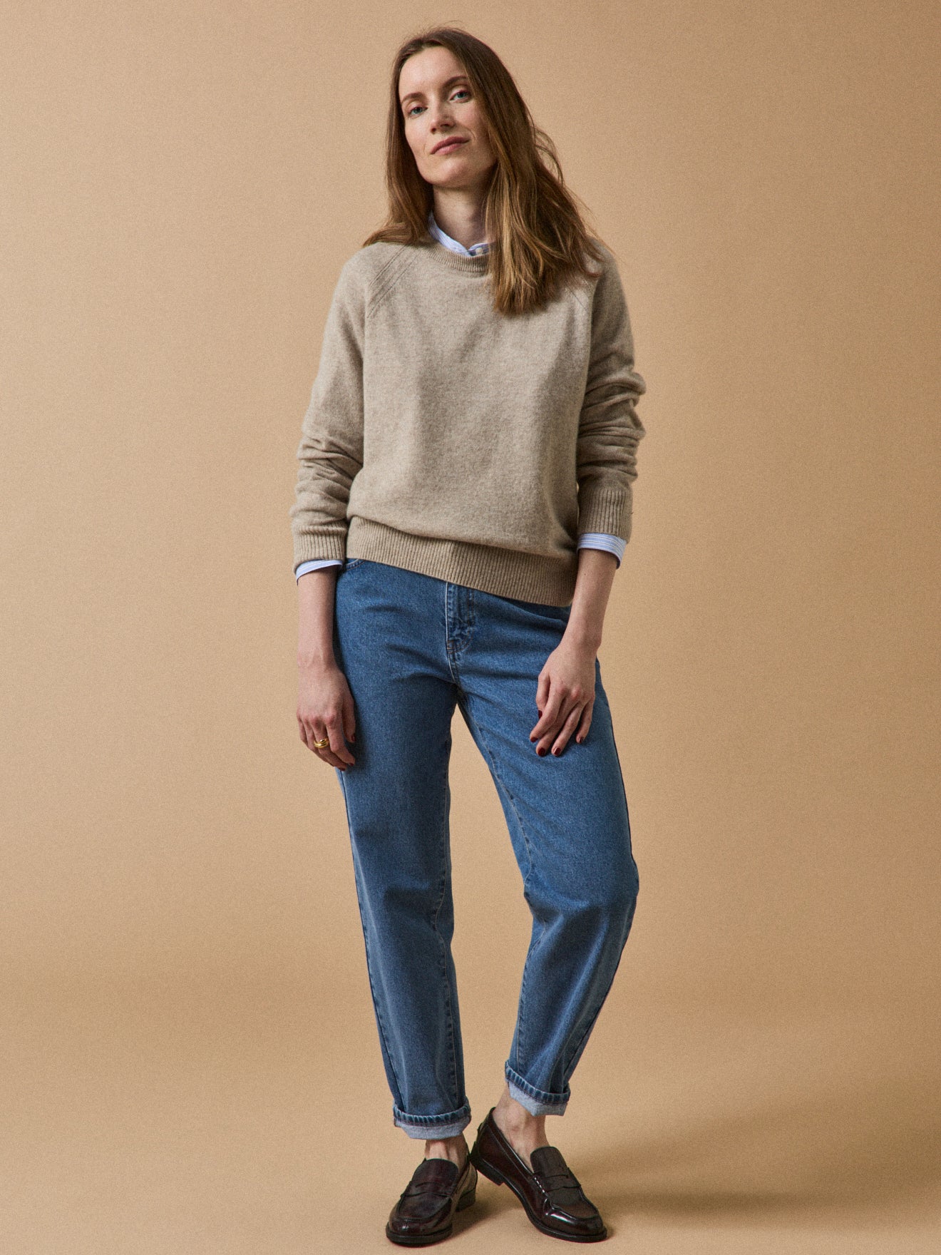 Damenpullover mit rundem Halsausschnitt - Cashemere-Kollektion