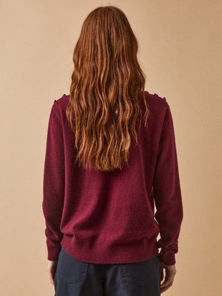Damenpullover mit Schulterknöpfen - Cashmere-Kollektion