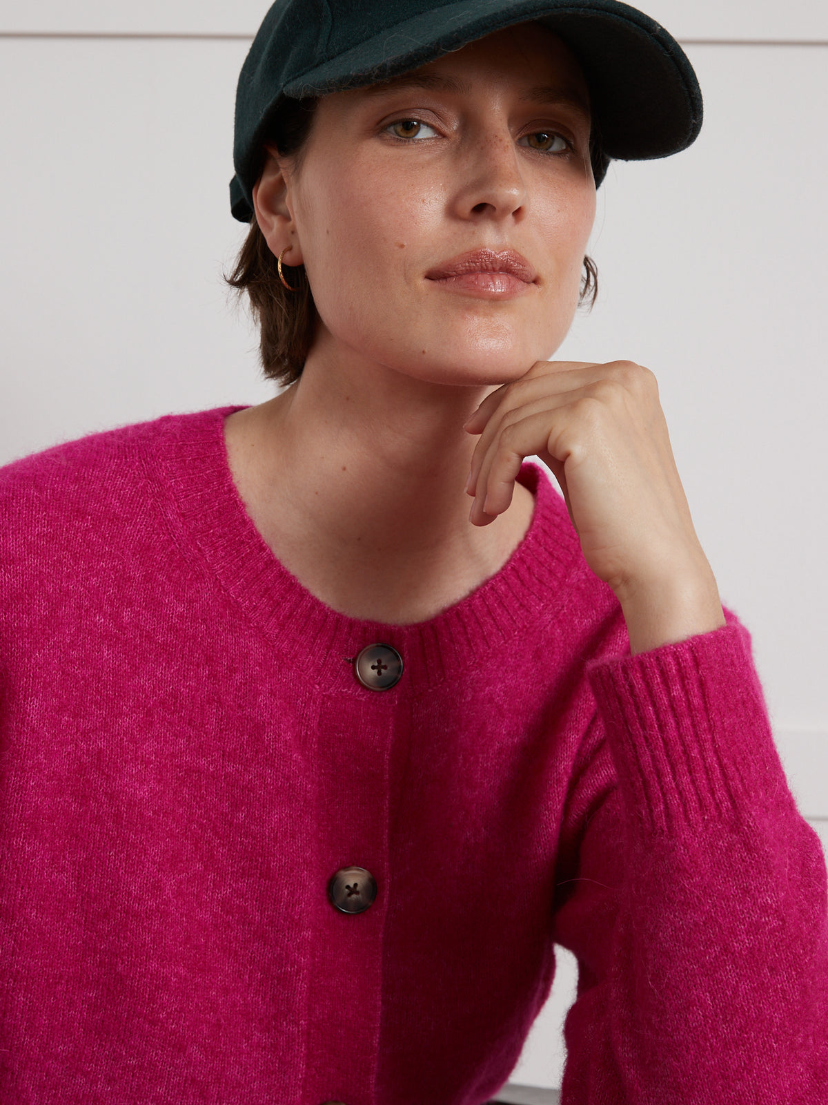 Cardigan avec laine et alpaga femme