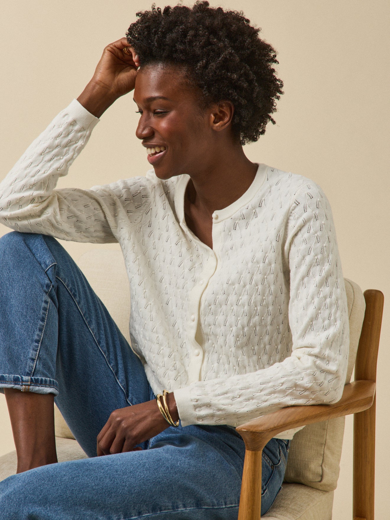 Gilet maille pointelle femme