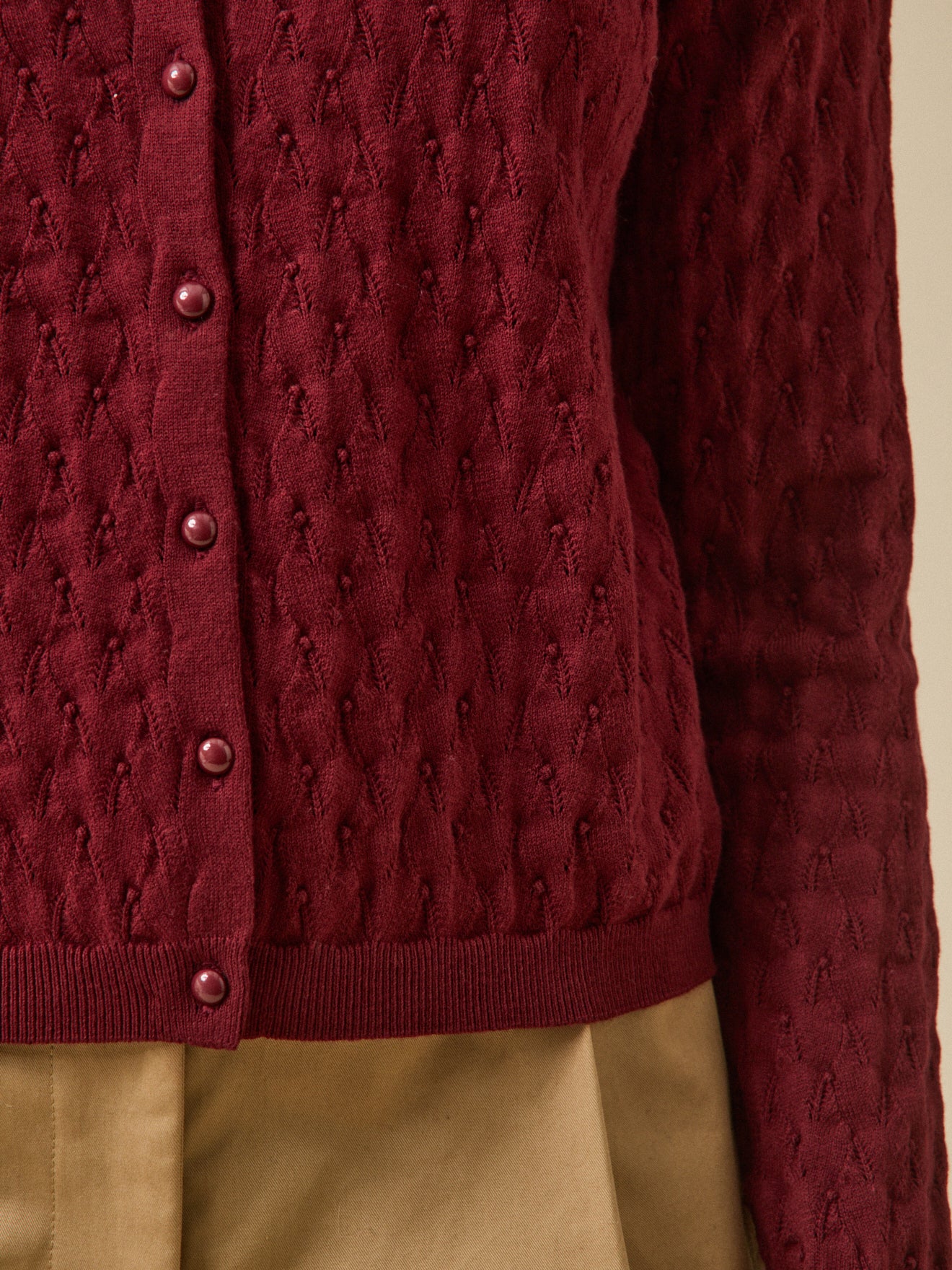 Damencardigan aus Pointellestrick