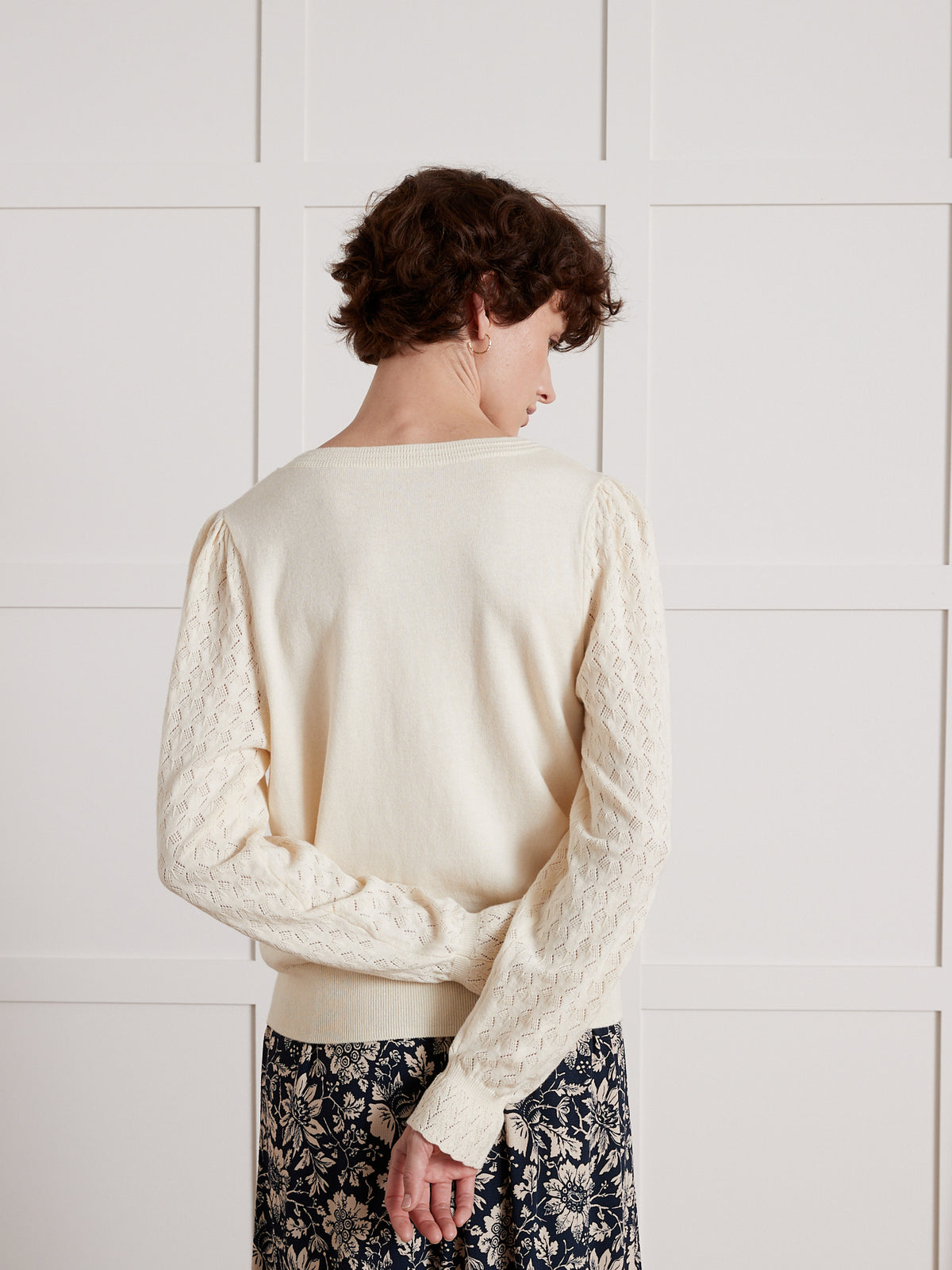 Damenpullover mit rundem Halsausschnitt - Bio-Baumwolle und Cashmere