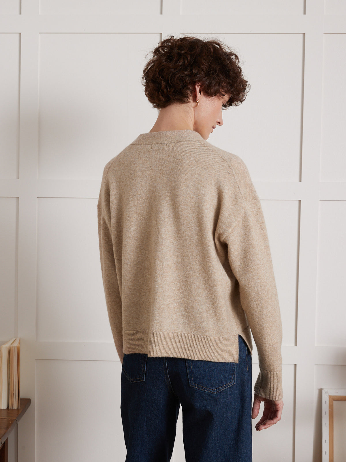 Cardigan col V boutonné femme