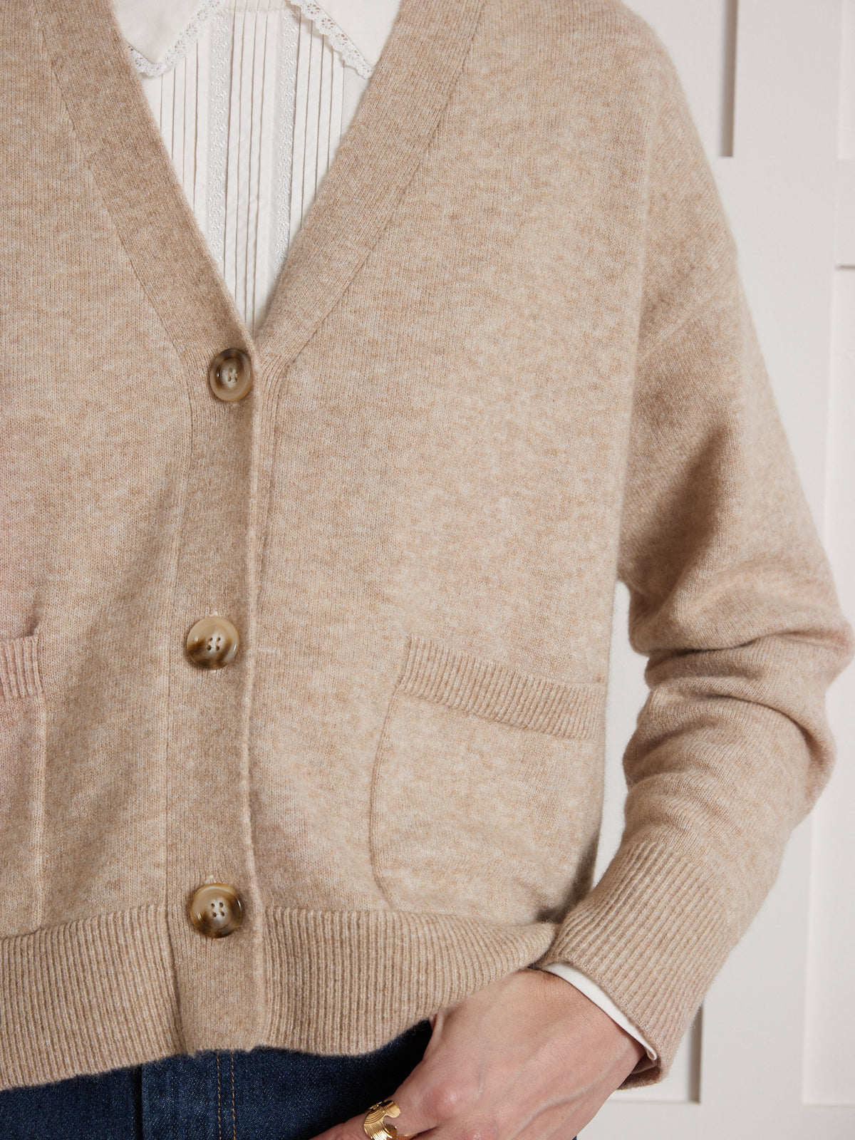 Cardigan col V boutonné femme