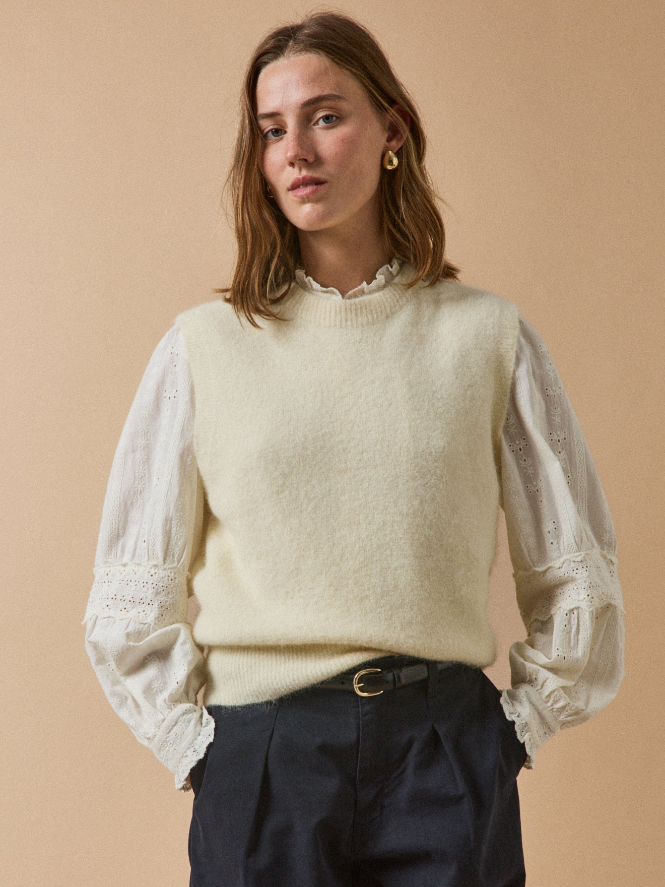 Damen-Strickweste aus Alpakamischung