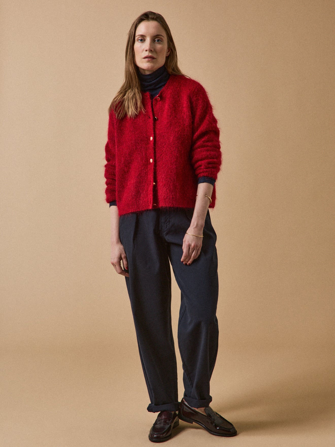 Damen-Cardigan aus Wolle und Mohair