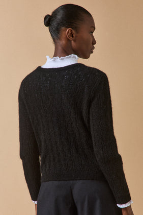 Gilet réversible femme mélange kid mohair
