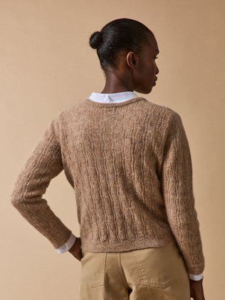 Gilet réversible femme mélange kid mohair