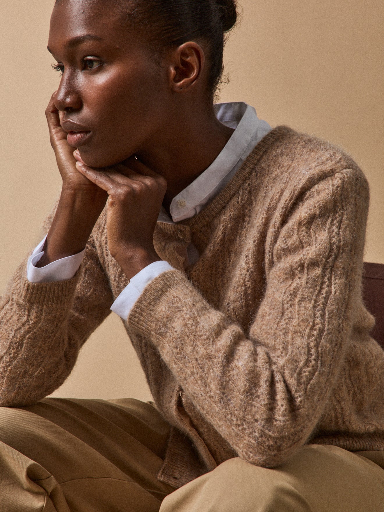 Wendbarer Damen-Cardigan aus Kid Mohair