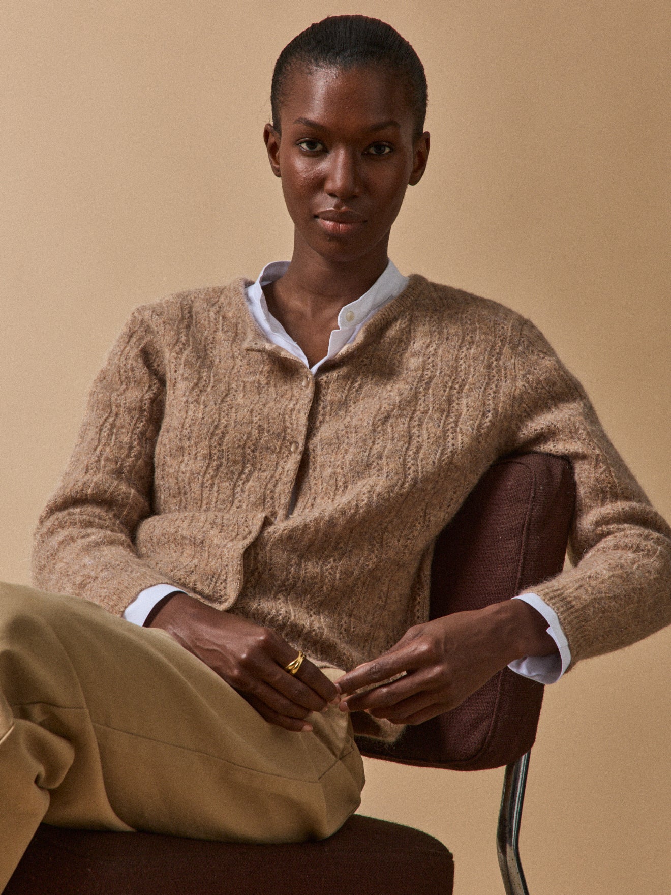 Wendbarer Damen-Cardigan aus Kid Mohair