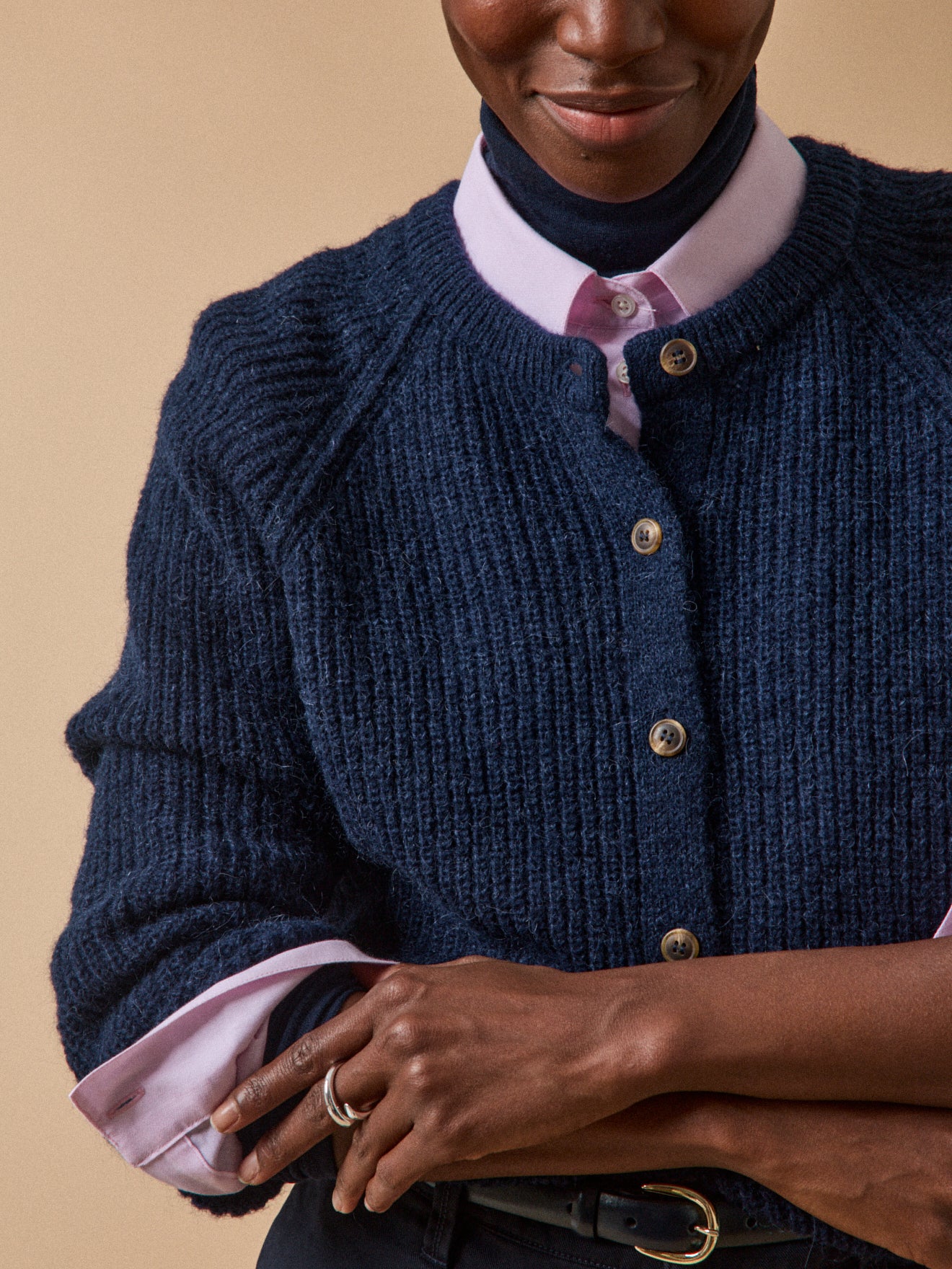 Damen-Cardigan mit Wolle, Alpaka und Mohair