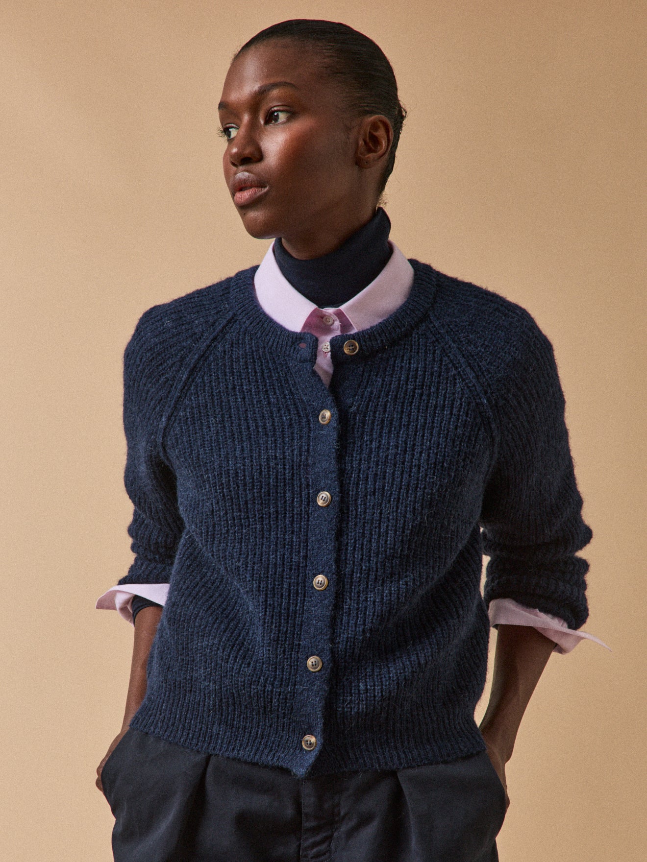 Damen-Cardigan mit Wolle, Alpaka und Mohair