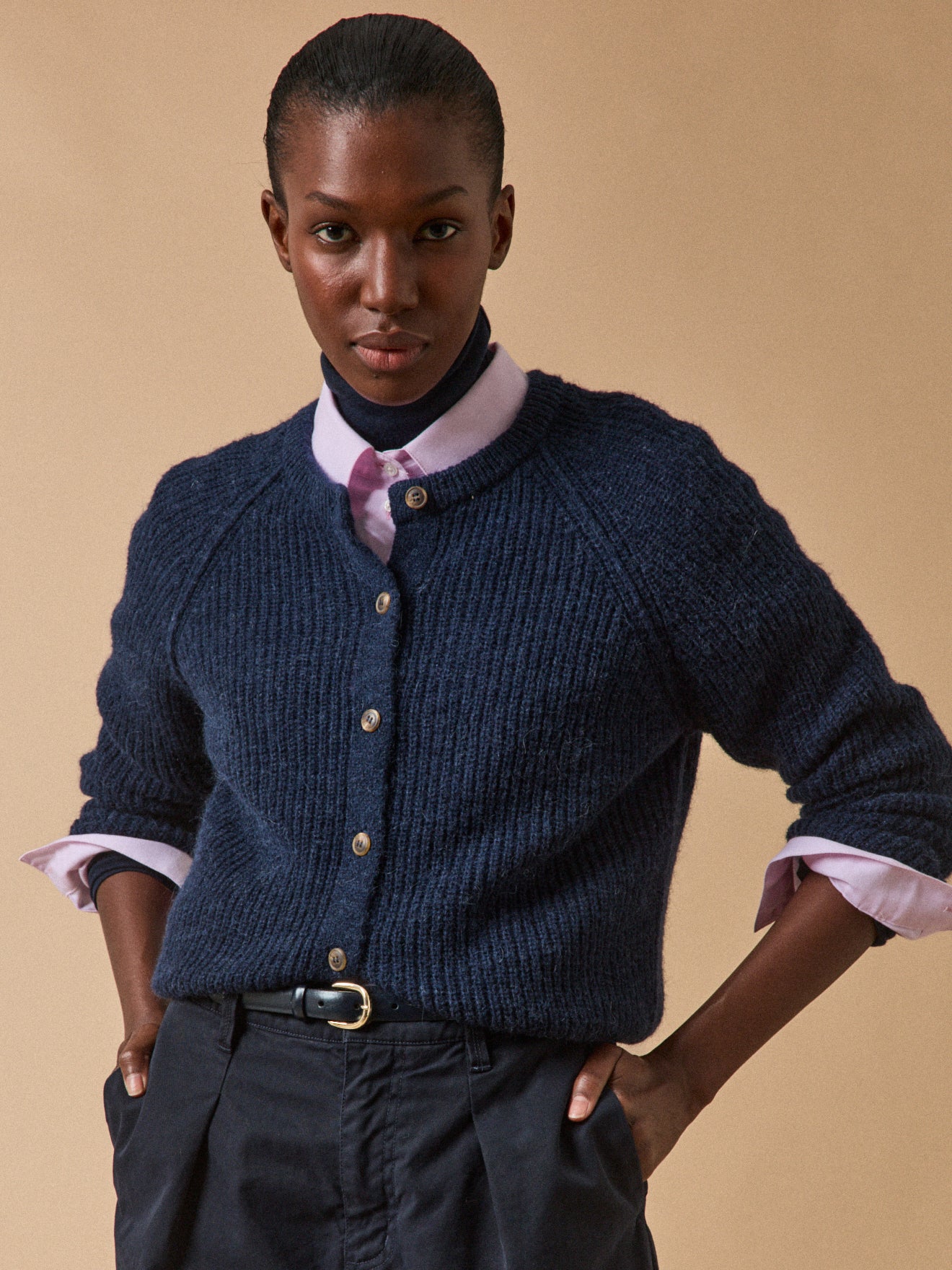 Damen-Cardigan mit Wolle, Alpaka und Mohair