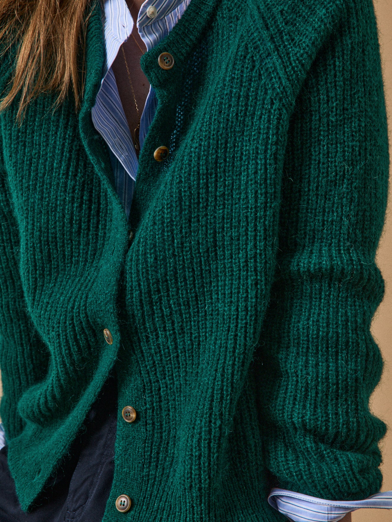 Damen-Cardigan mit Wolle, Alpaka und Mohair