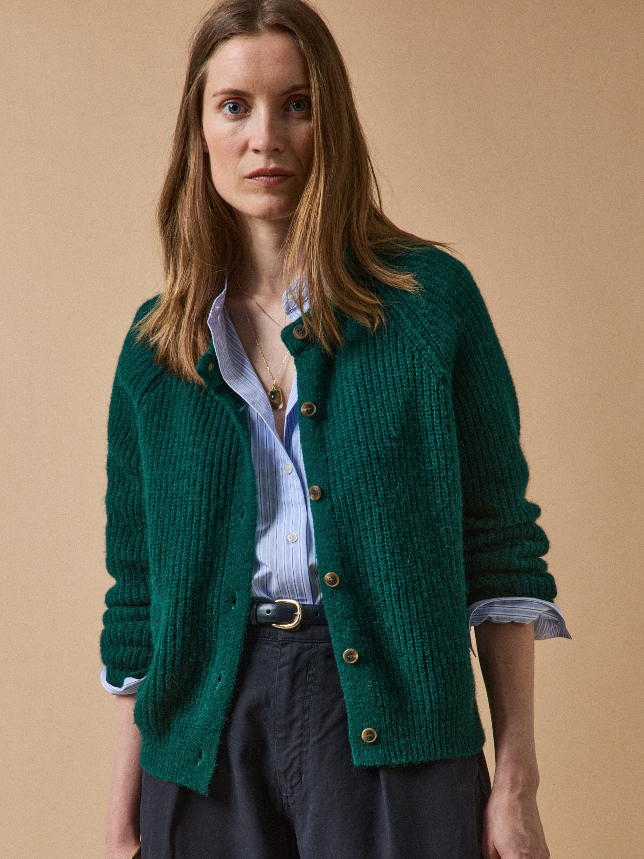 Damen-Cardigan mit Wolle, Alpaka und Mohair