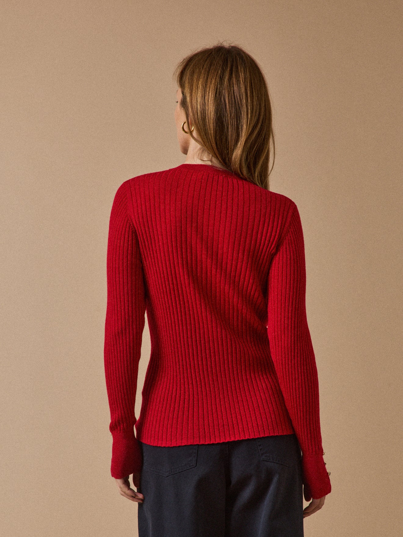 Damen-Rollkragenpullover aus Rippenstrick aus RWS*-Wolle