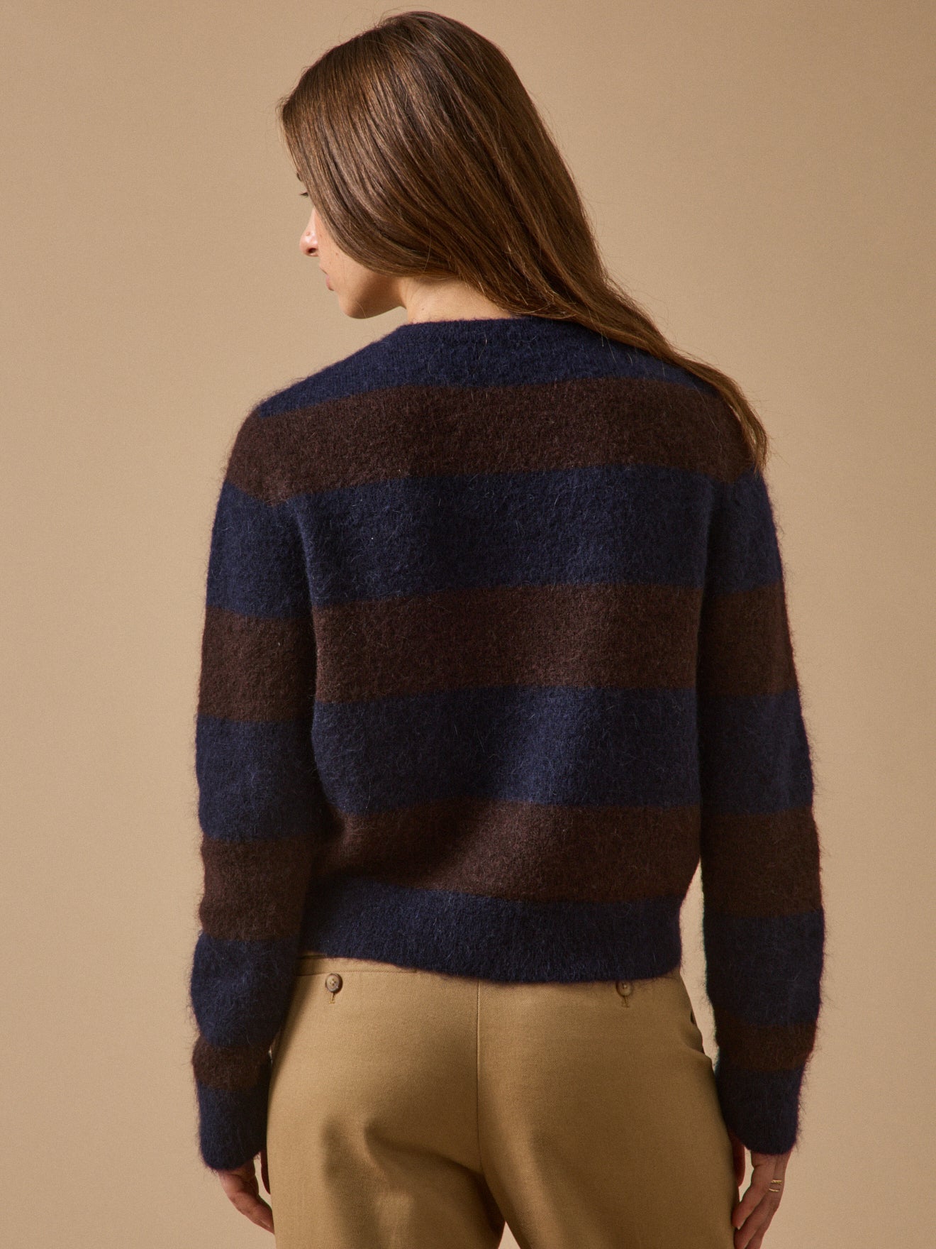 Pull rayé bicolore femme