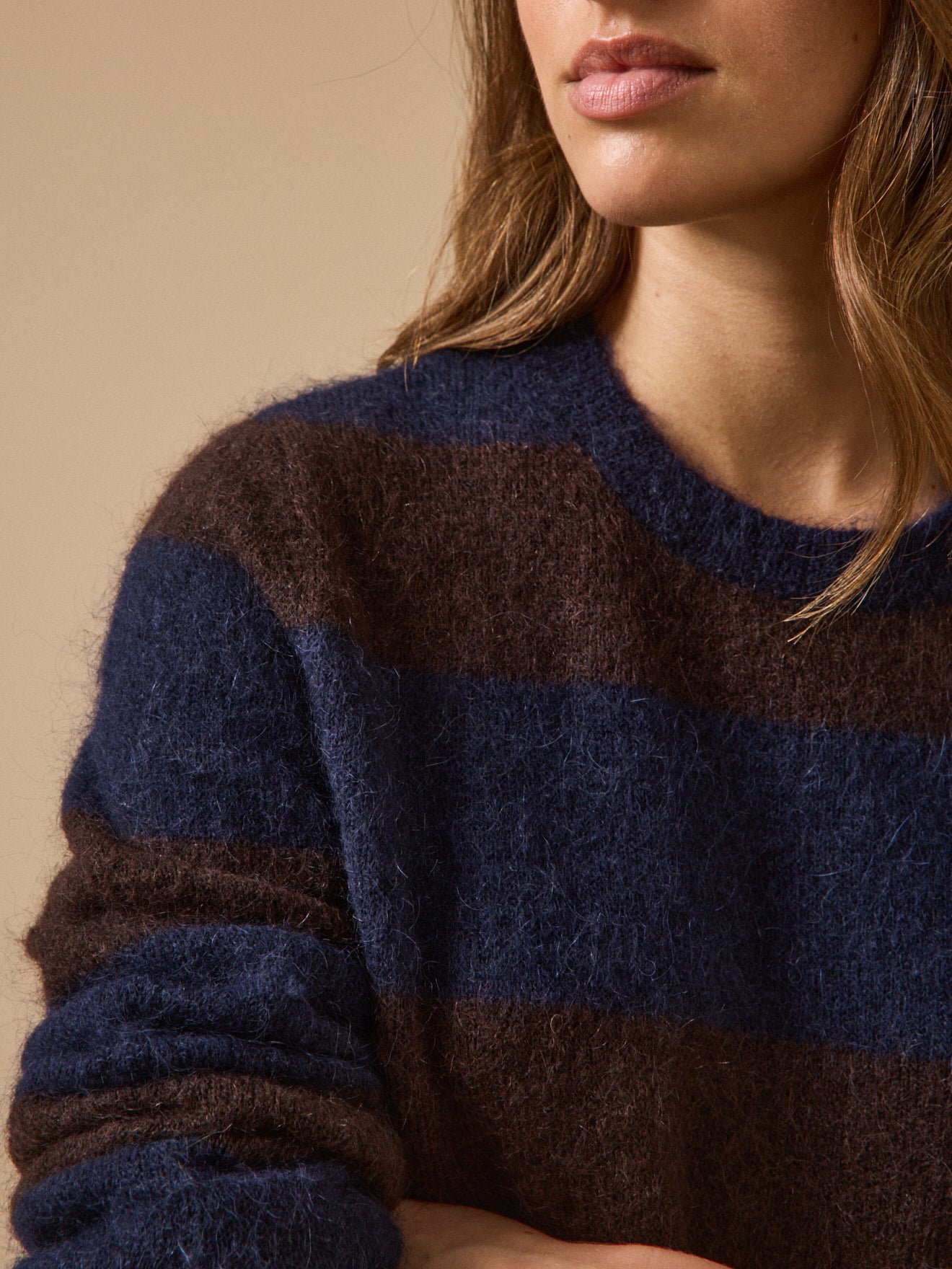 Pull rayé bicolore femme