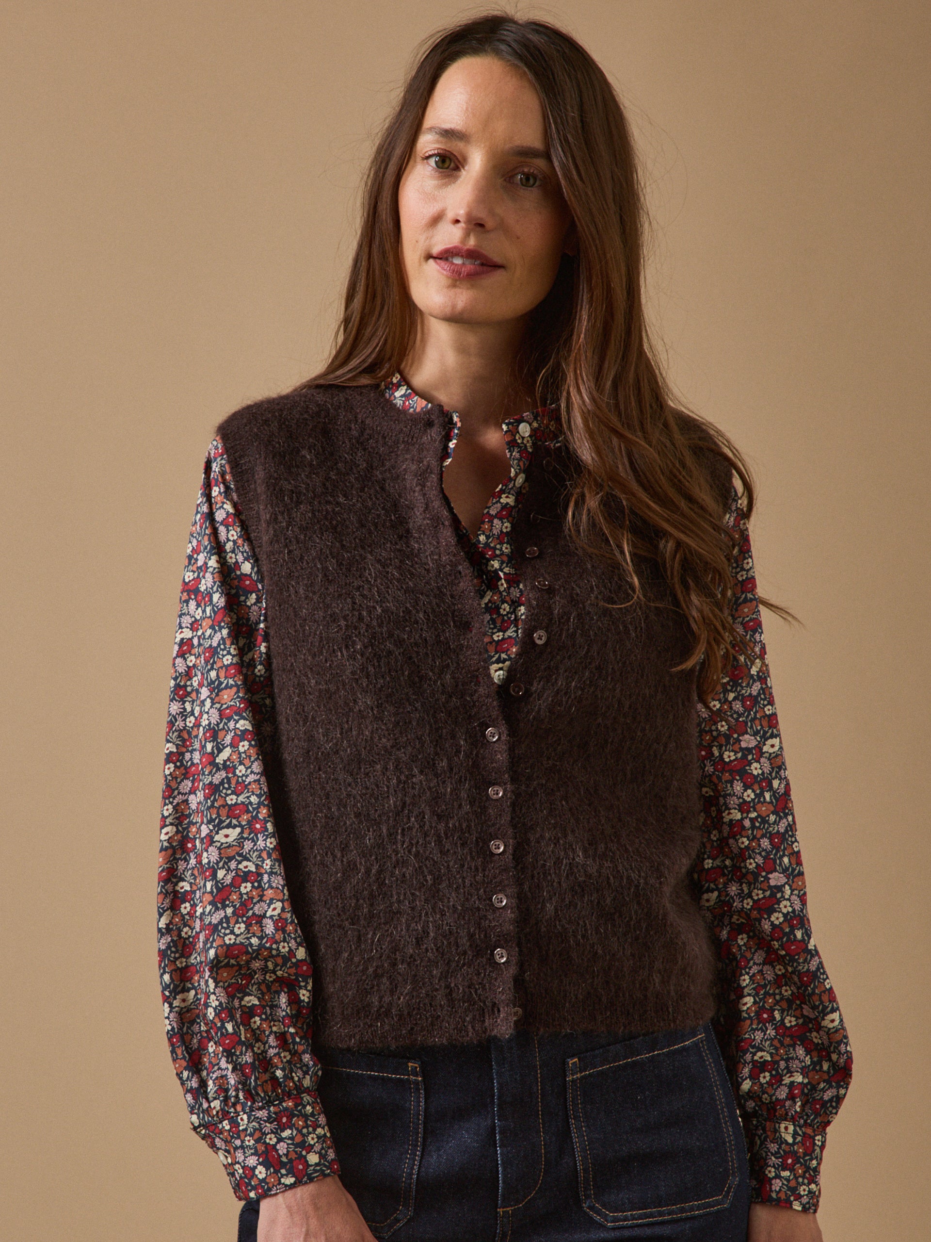Damenweste aus Wolle und Mohair