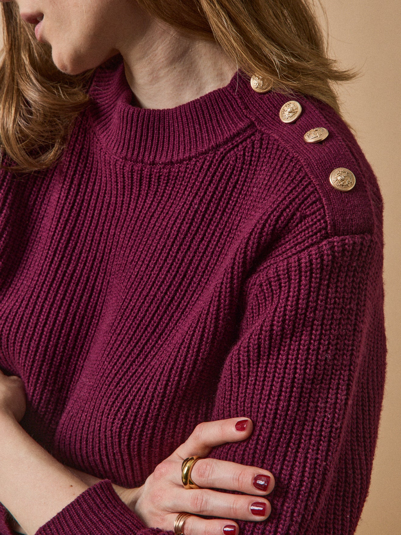 Damenpullover aus englischer Rippstrickwolle RWS*