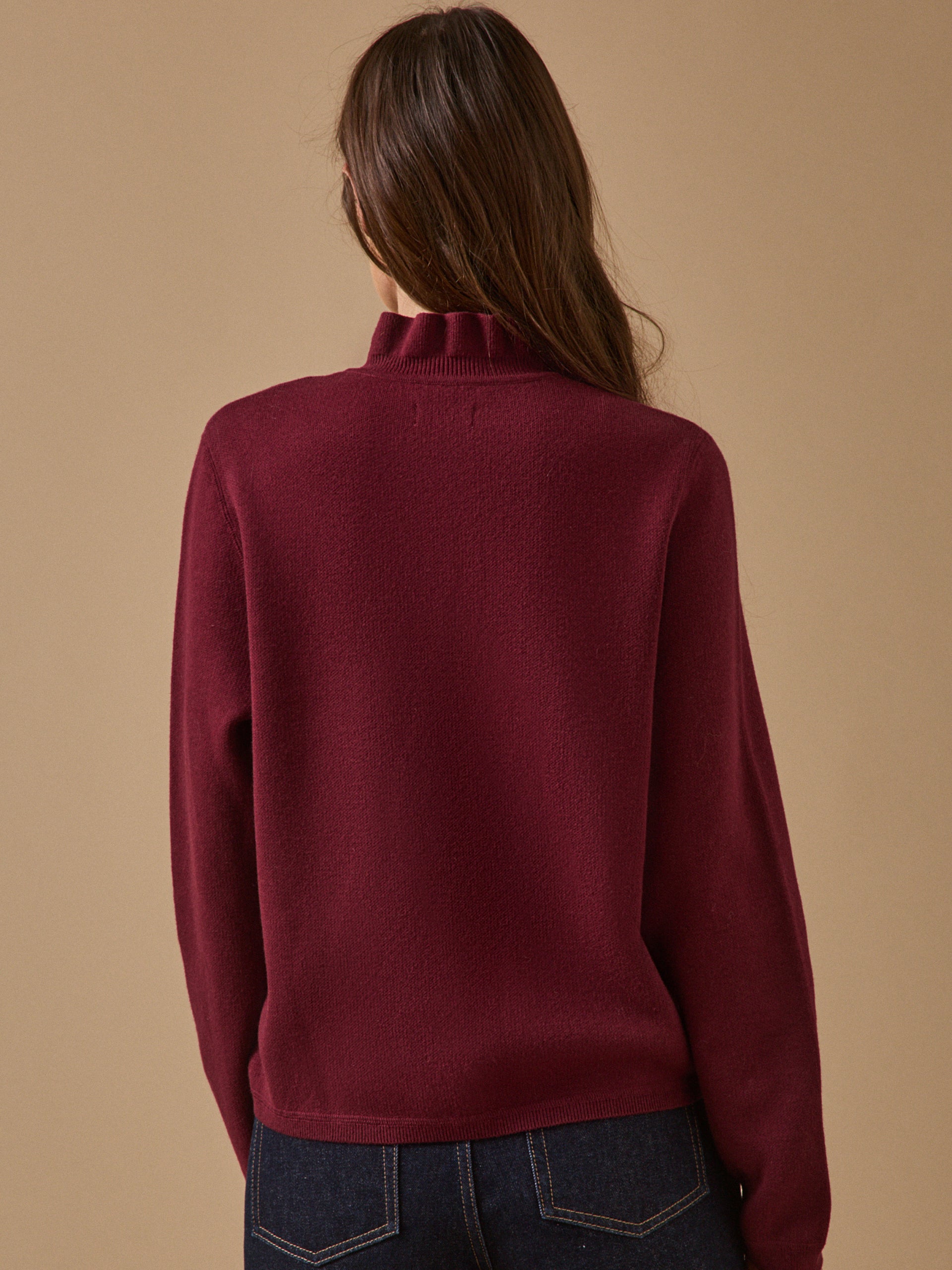 Damencardigan mit Volants aus Bio-Baumwolle und Cashmere
