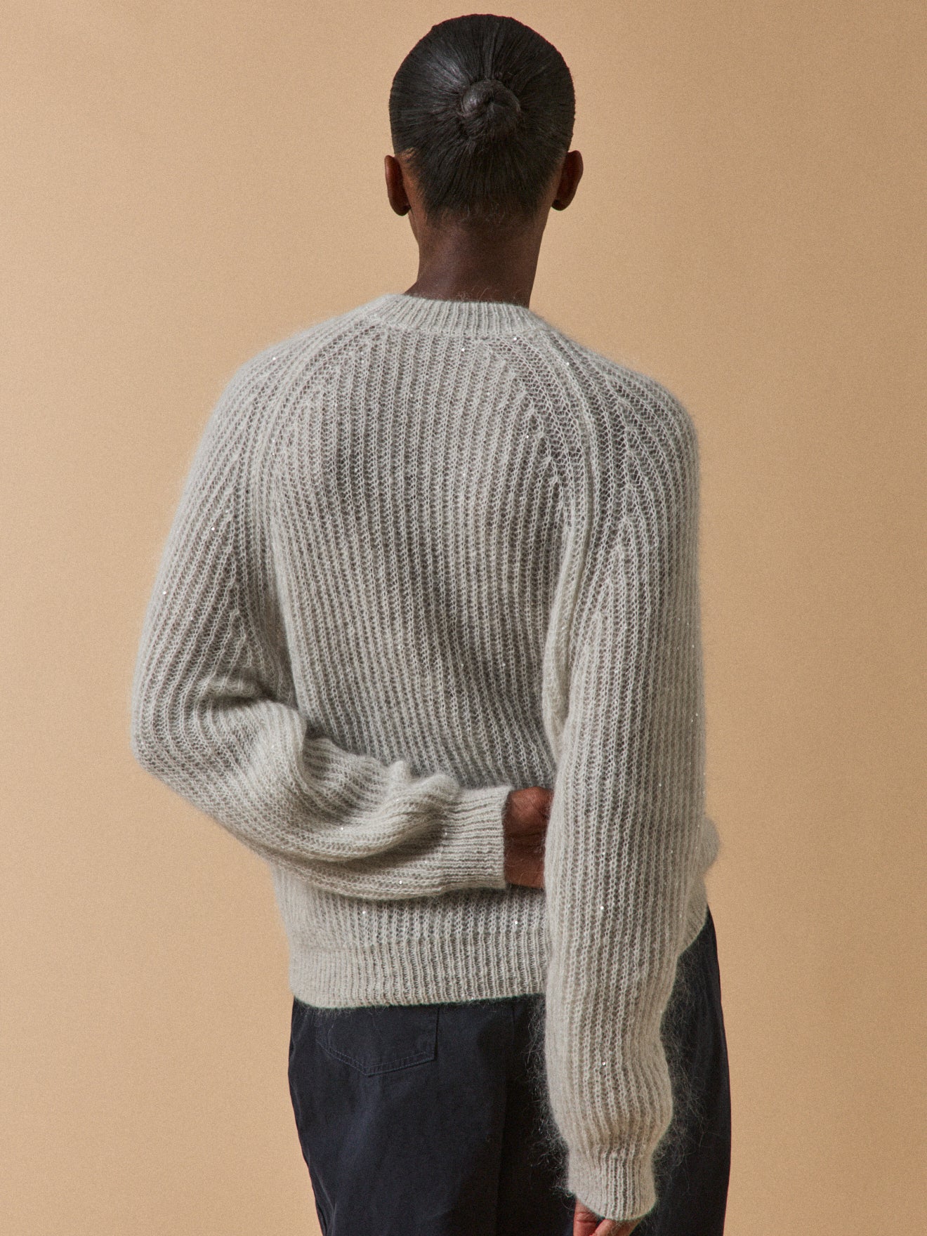 Damenpullover mit Pailletten aus Mohair und Alpaka