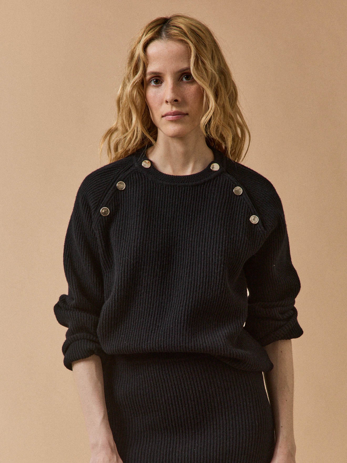 Damenpullover aus Rippenstrick aus Wolle