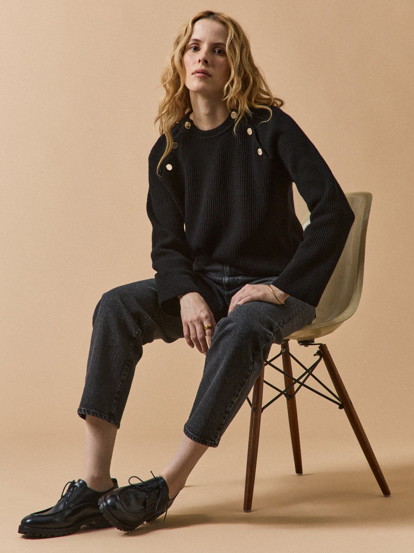 Damenpullover aus Rippenstrick aus Wolle