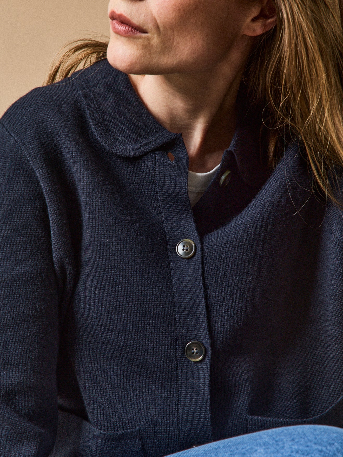 Damen-Cardigan mit Hemdkragen