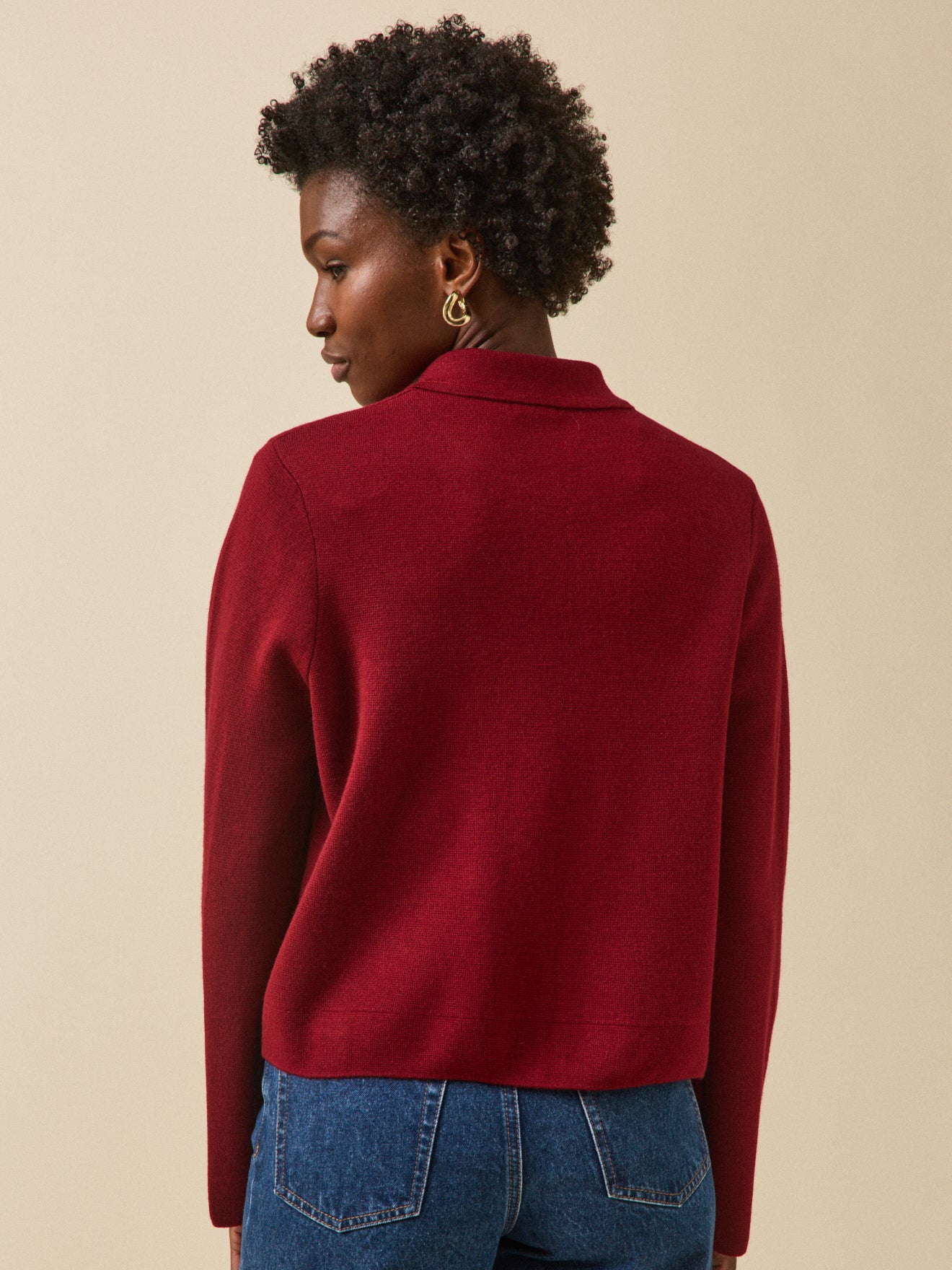 Gilet col chemise maille milano femme