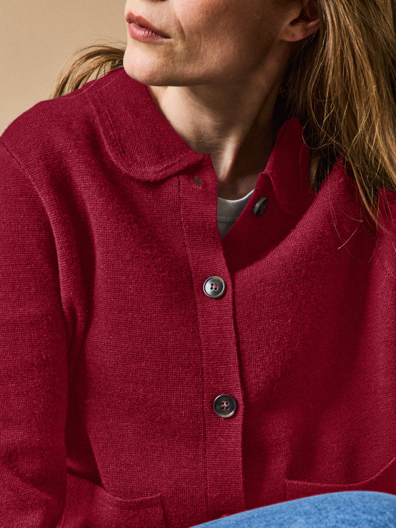 Damen-Cardigan mit Hemdkragen