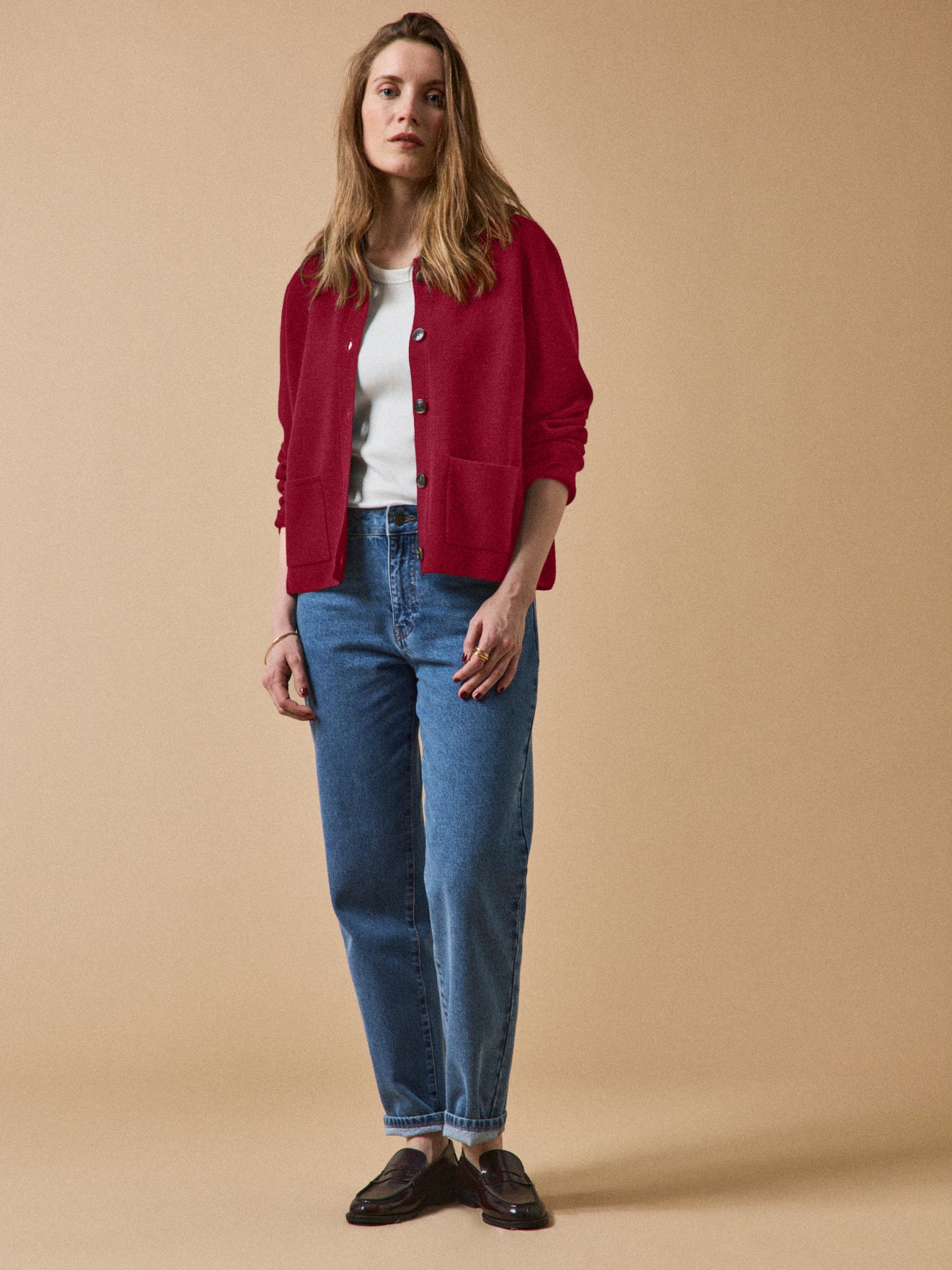 Damen-Cardigan mit Hemdkragen