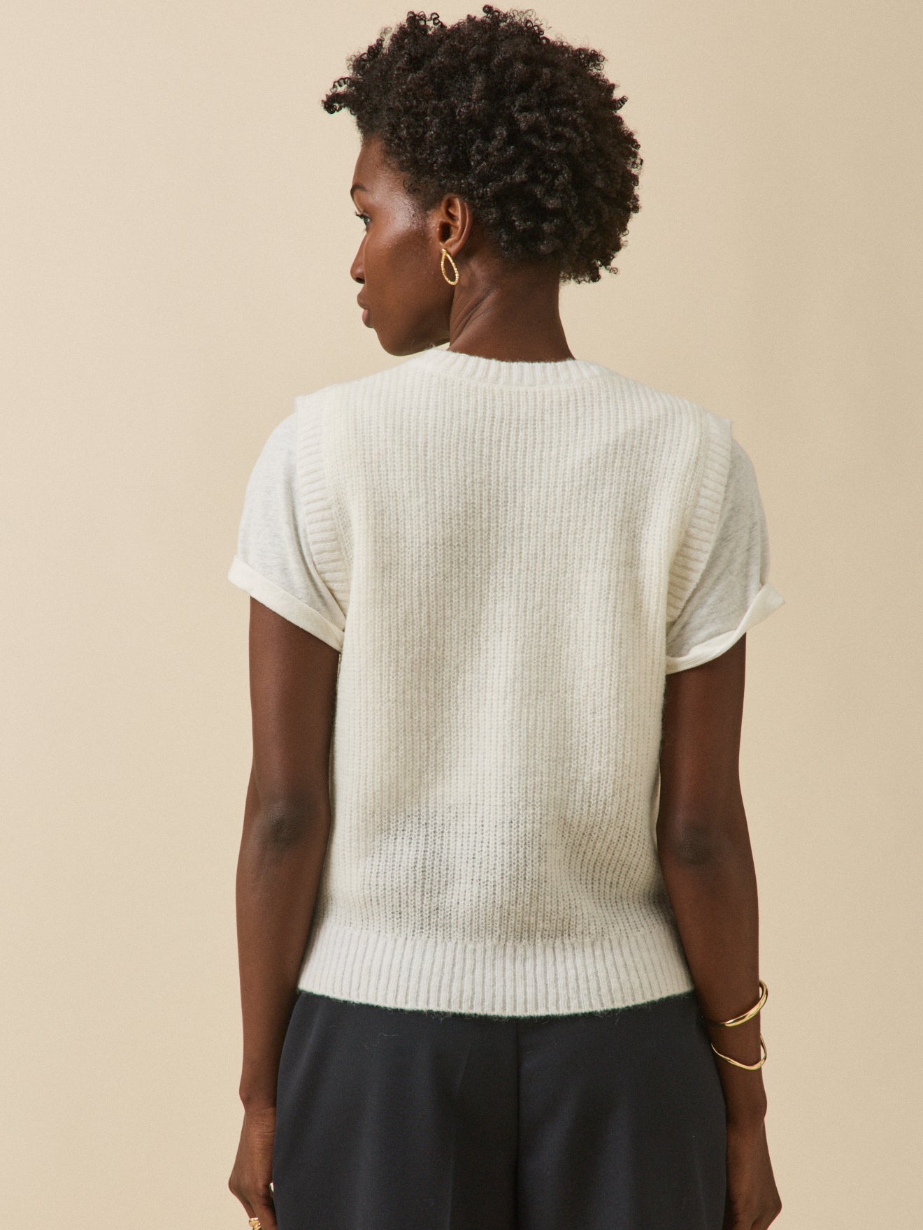 Gilet sans manches femme avec laine, alpaga et mohair