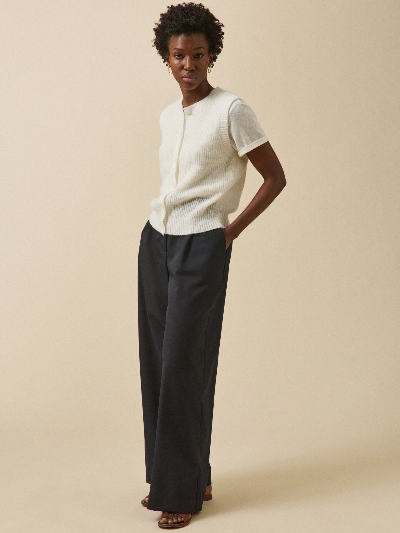 Gilet sans manches femme avec laine, alpaga et mohair