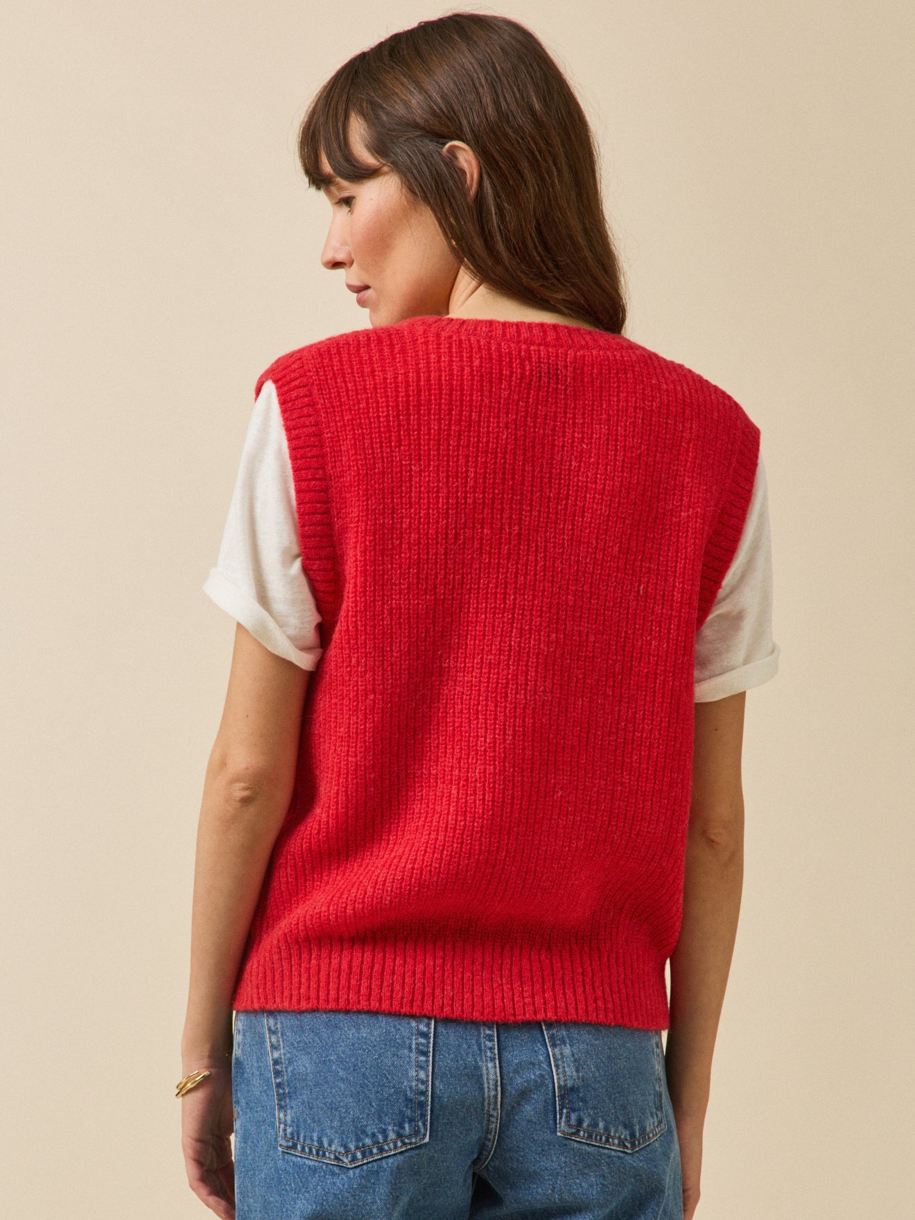 Gilet sans manches femme avec laine, alpaga et mohair