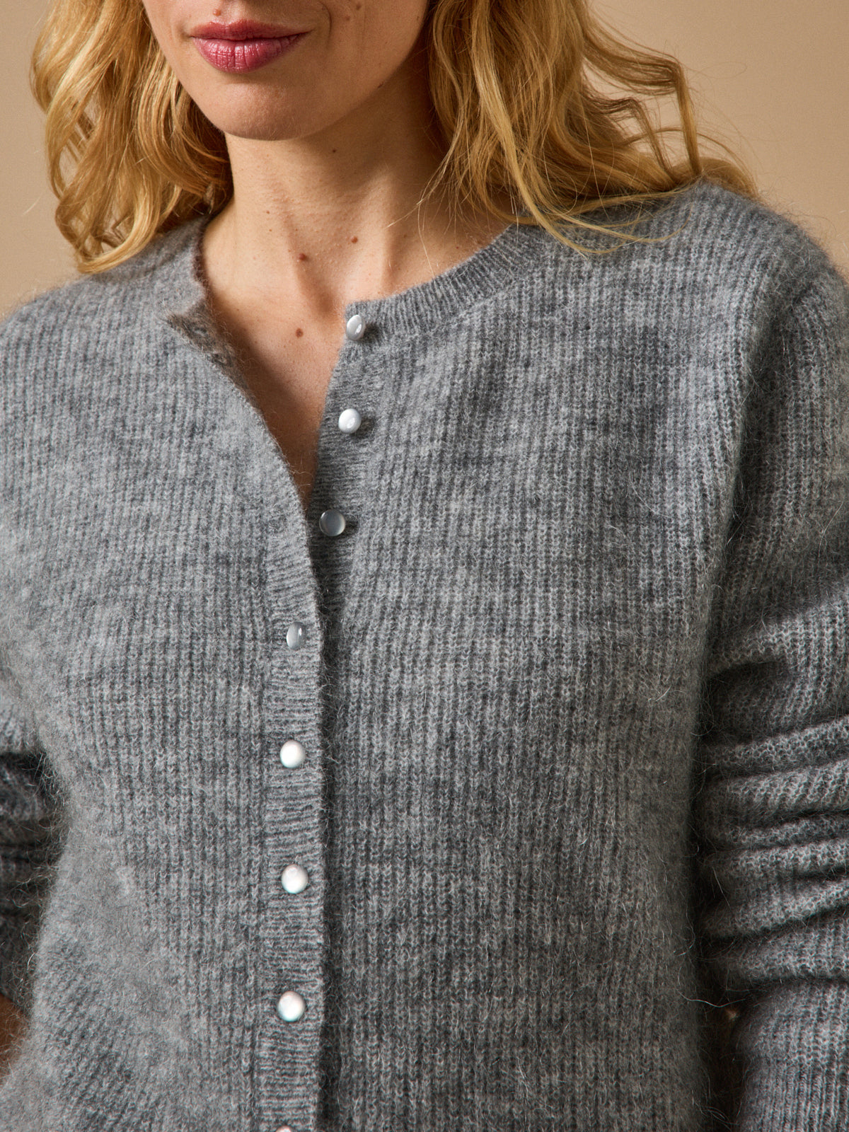 Damen-Cardigan mit Wolle und Mohair