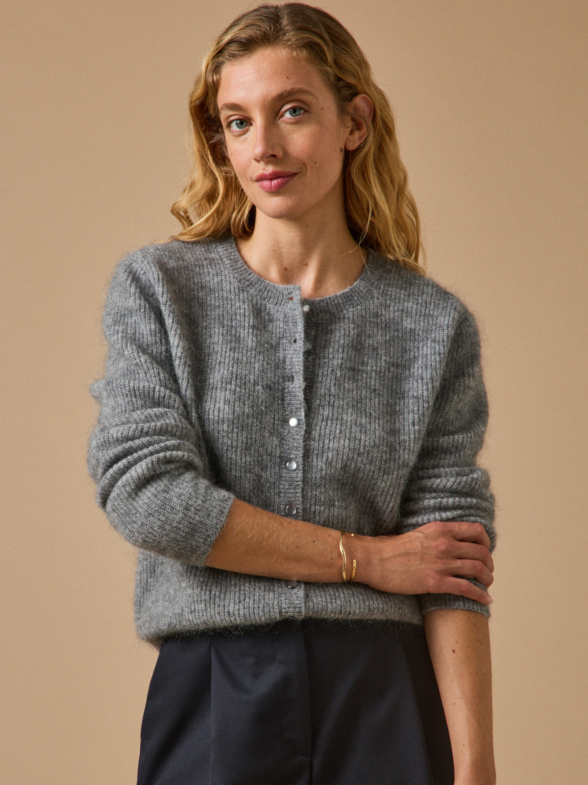 Damen-Cardigan mit Wolle und Mohair