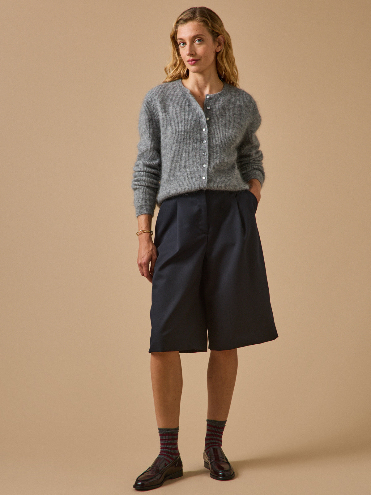 Damen-Cardigan mit Wolle und Mohair