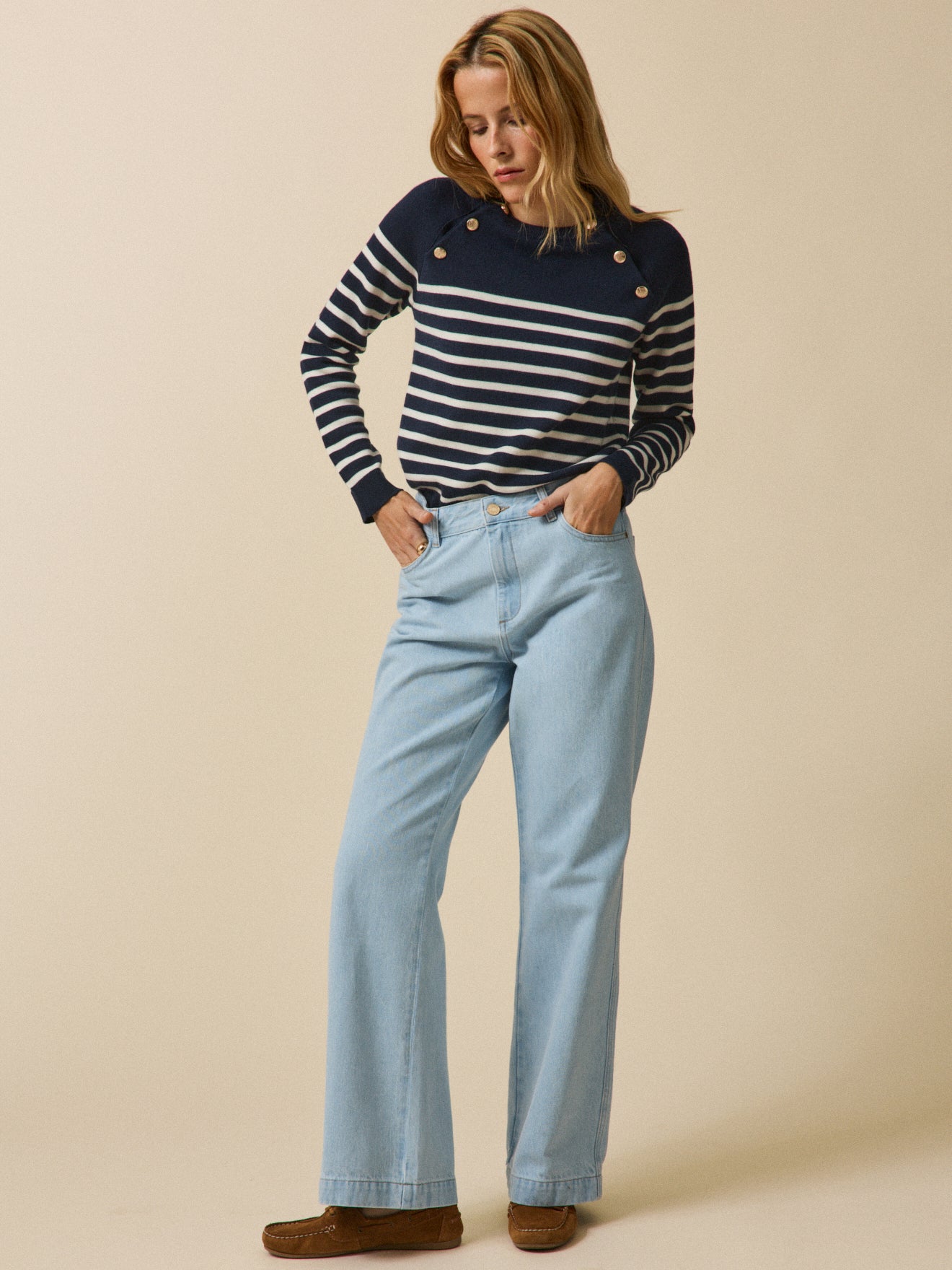 Pull marin raglan femme laine RWS*