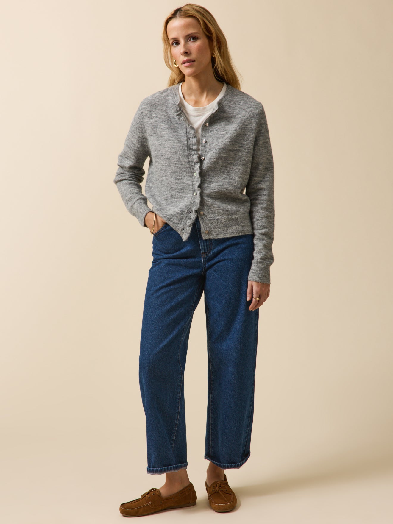 Gilet volanté femme avec laine et alpaga