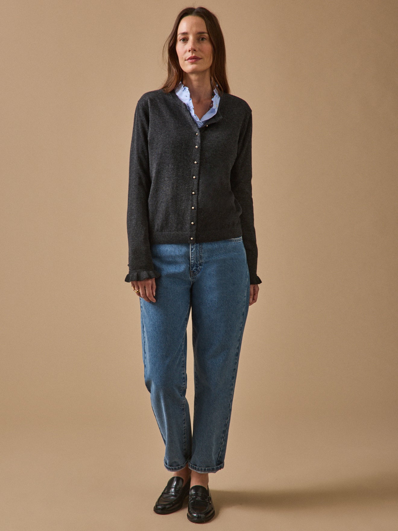 Damen-Cardigan aus Bio-Baumwolle und RWS*-Wolle