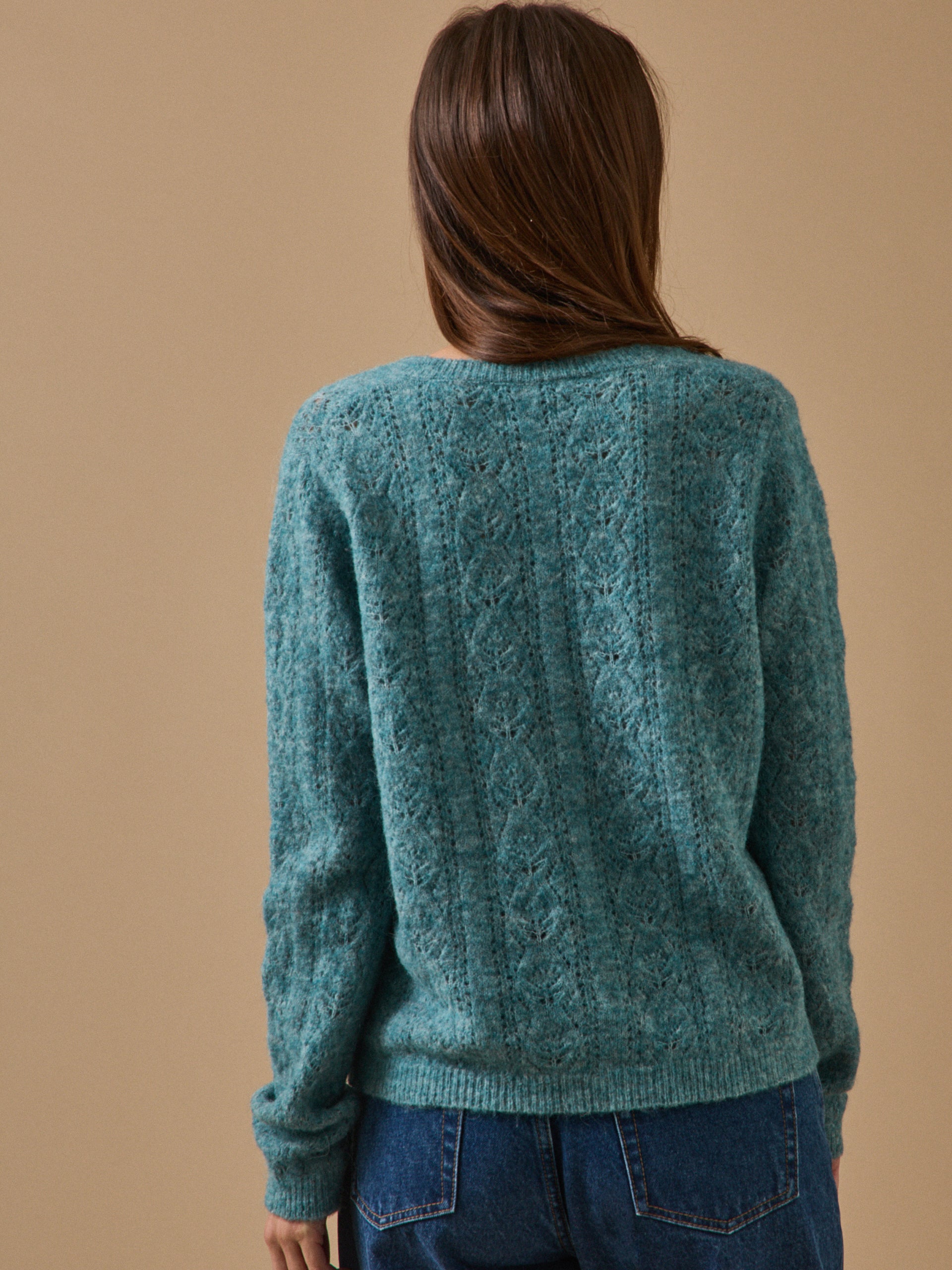 Damen-Cardigan mit Lochmuster